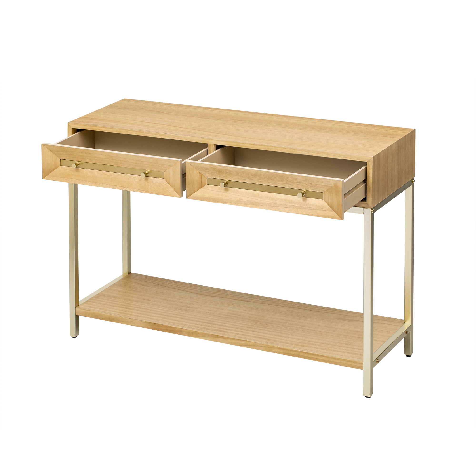 SINOFURN SYA330189WD Modern Wood veneer Natural 45.5-in W x 33.3-in H Console table with Drawers