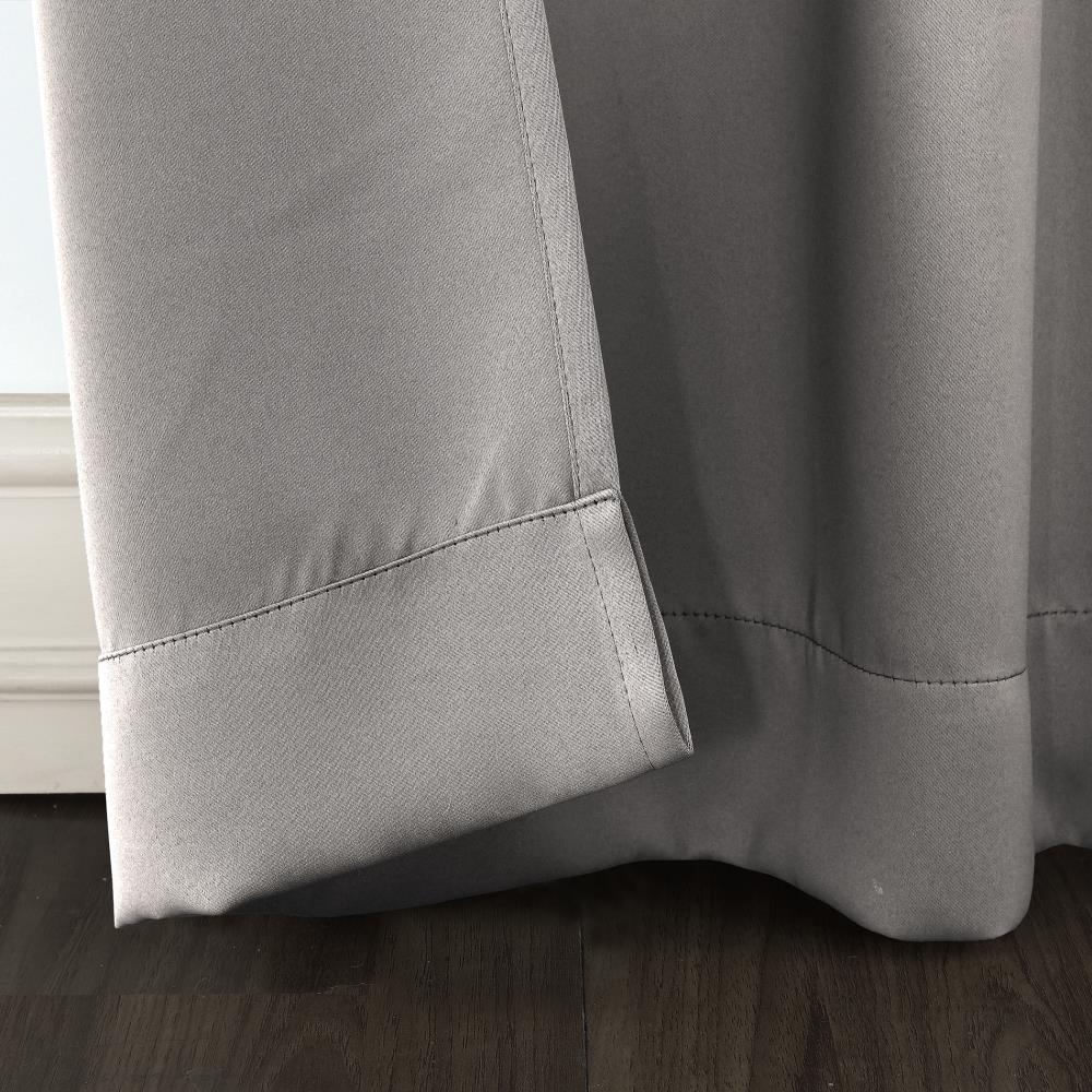 Gray Blackout Energy Saving Rod Pocket Curtain Panel, 40" x 63"