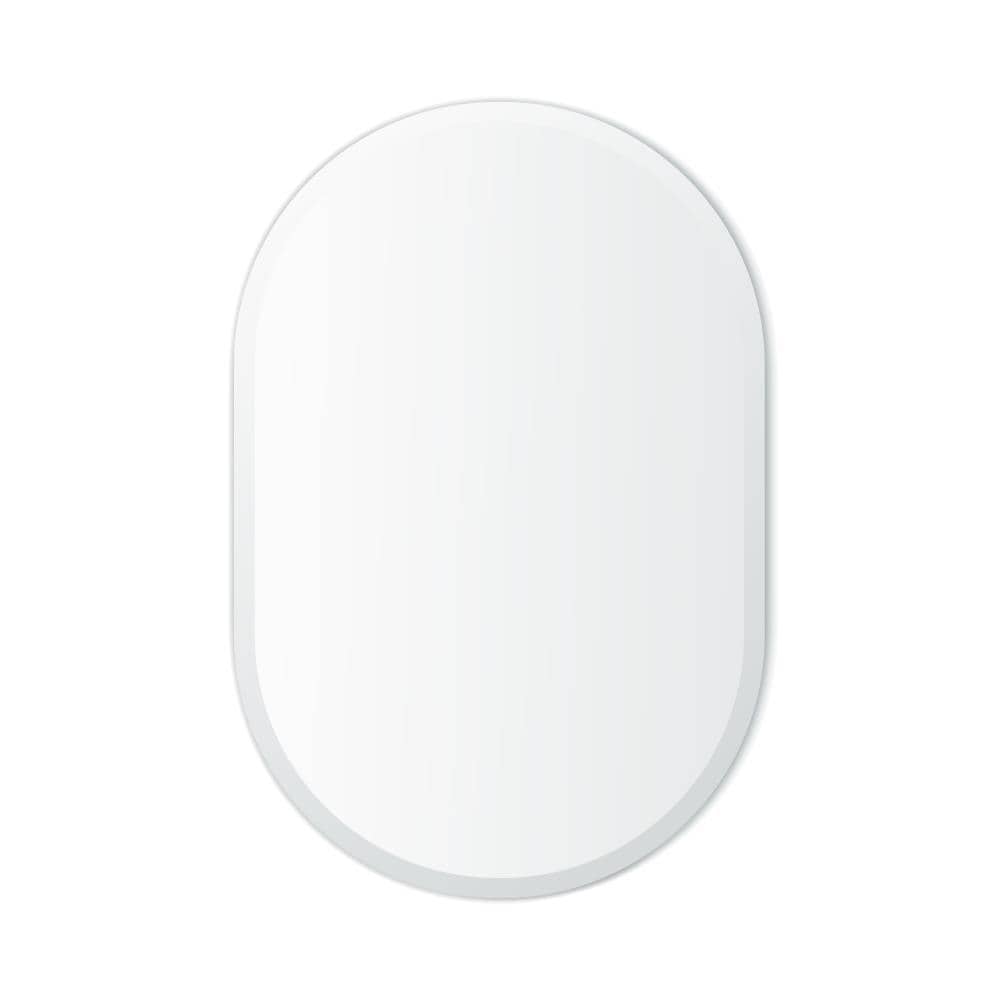 Elegant Beveled Edge Frameless Oval Vanity Mirror 24"x36"