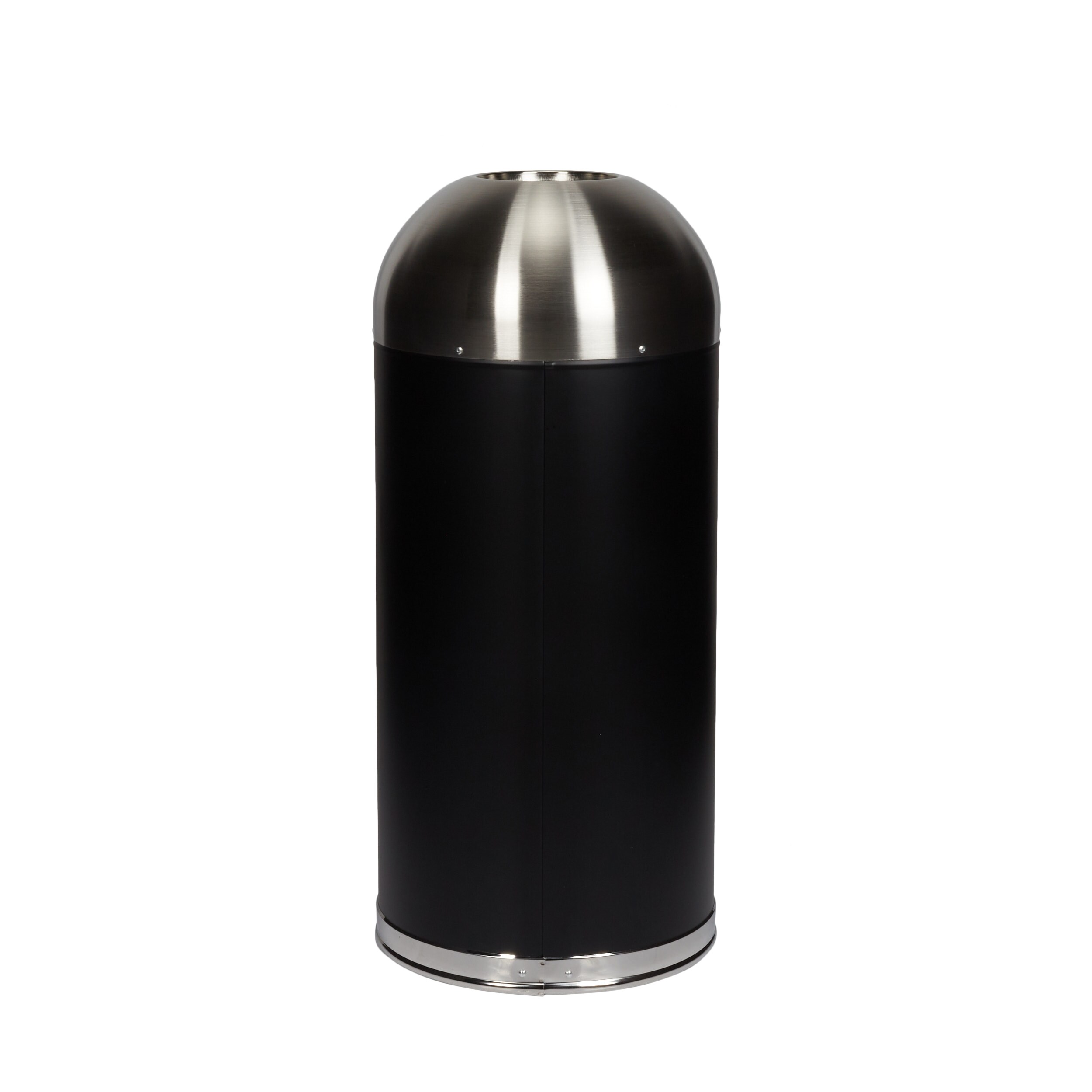 Safco Dome Top Receptacle with Push Door - Black