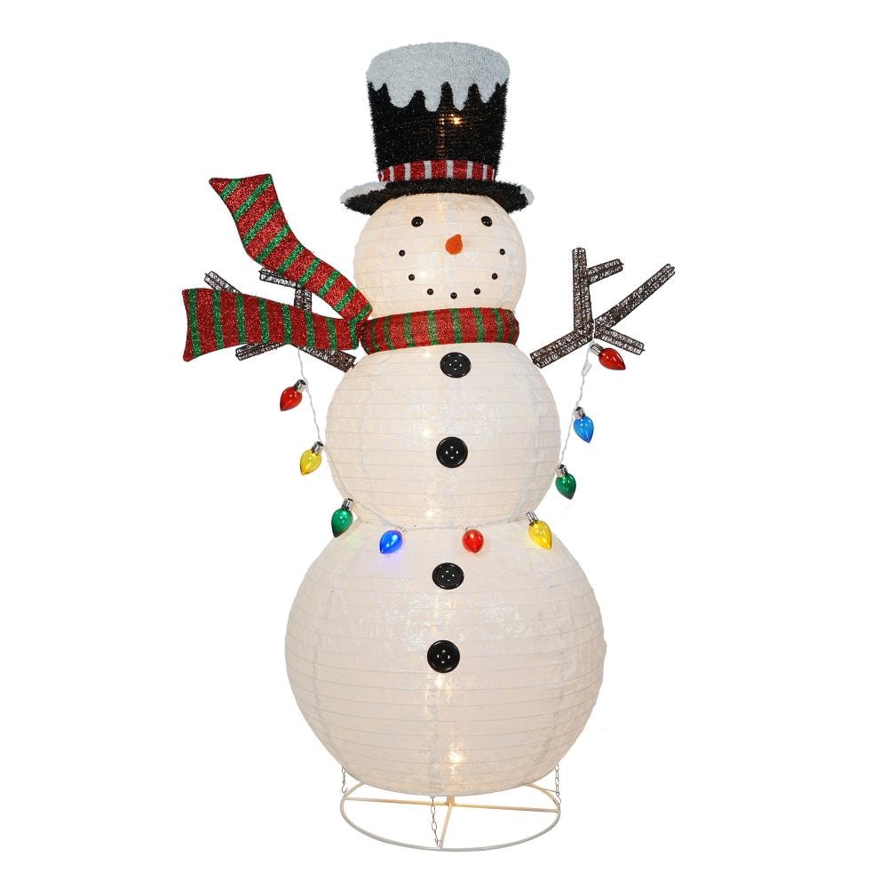 Holiday Living 72-in Snowman Sculpture with Clear Incandescent 