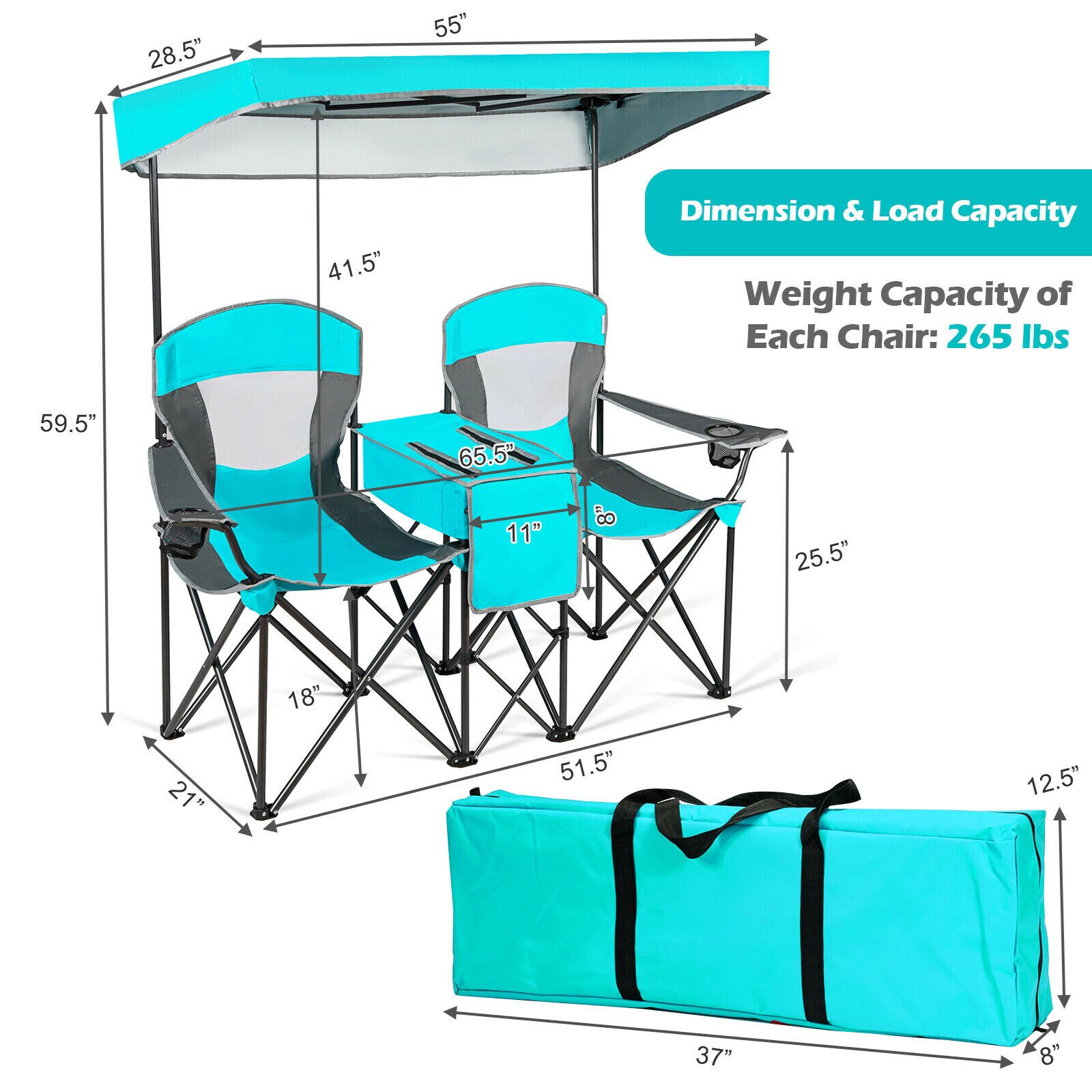 WELLFOR DOJ70569NY Beach-Camping-Chairs - View #5