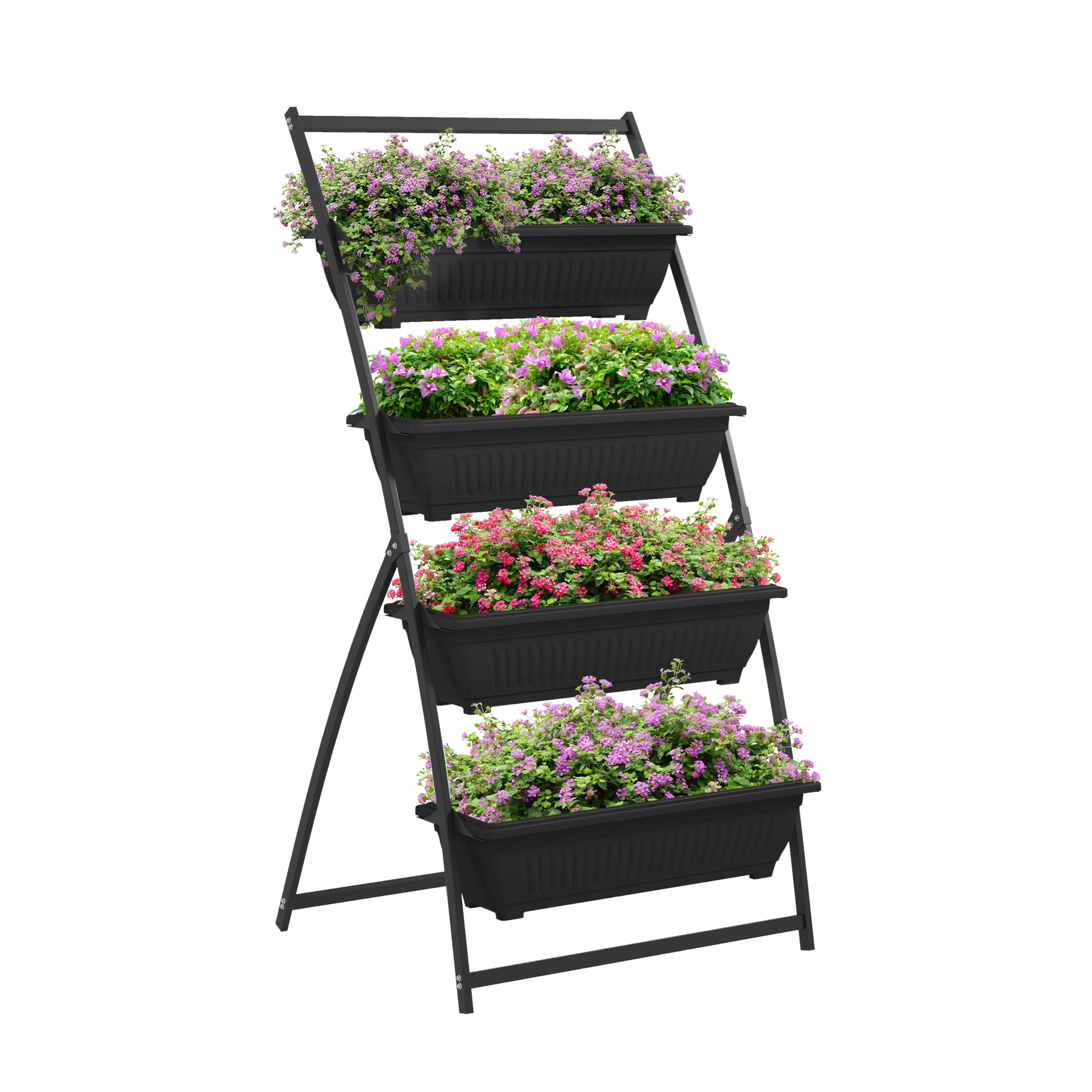 AHIOU HOME ZAAHG-P174496GB 3.6-cu ft 31-in W x 30-in L x 63.8-in H Elevated Black Composite Raised Garden Bed
