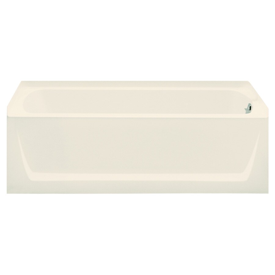 Sterling 71121120-96 Ensemble 32.125-in W x 60-in L Biscuit Polyresin and Fiberglass Rectangular Right Drain Alcove Soaking Bathtub