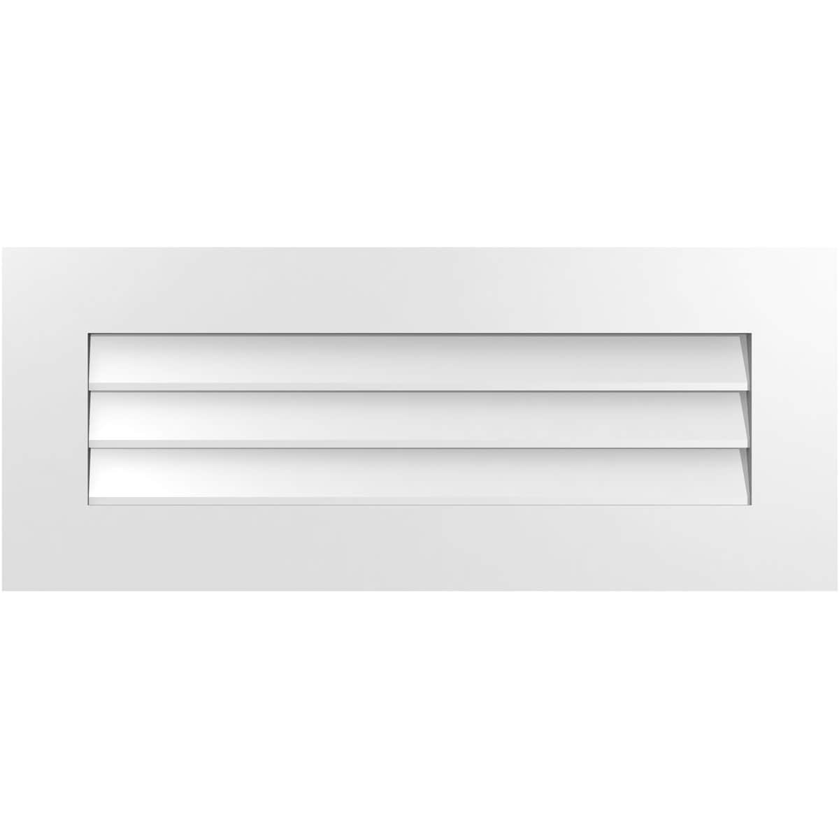Ekena Millwork GVPVE34X1401SN 34-Inches x 14-Inches Off-white Rectangle PVC Gable Louver Vent