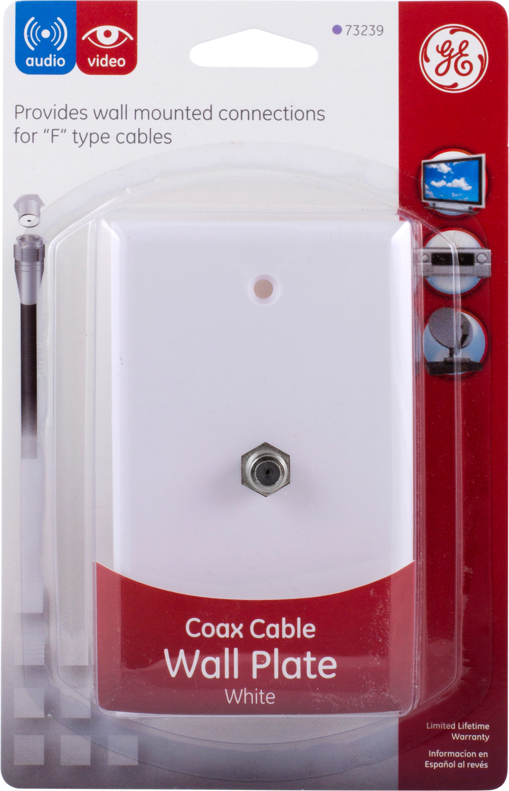 GE Coax Cable Wall Plate