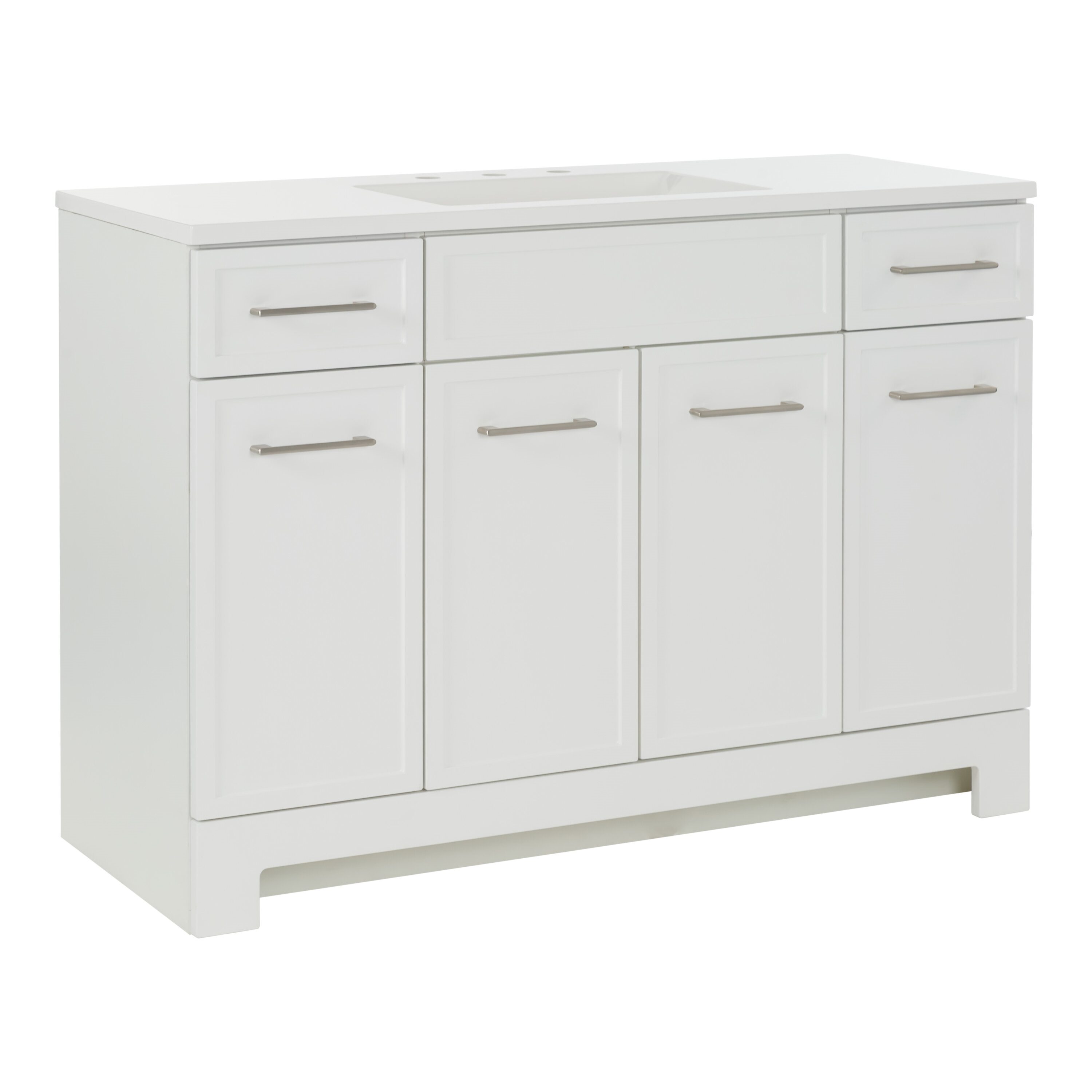 Diamond NOW Kaley 48-in White Single Sink Bathroom Vanity with White ...