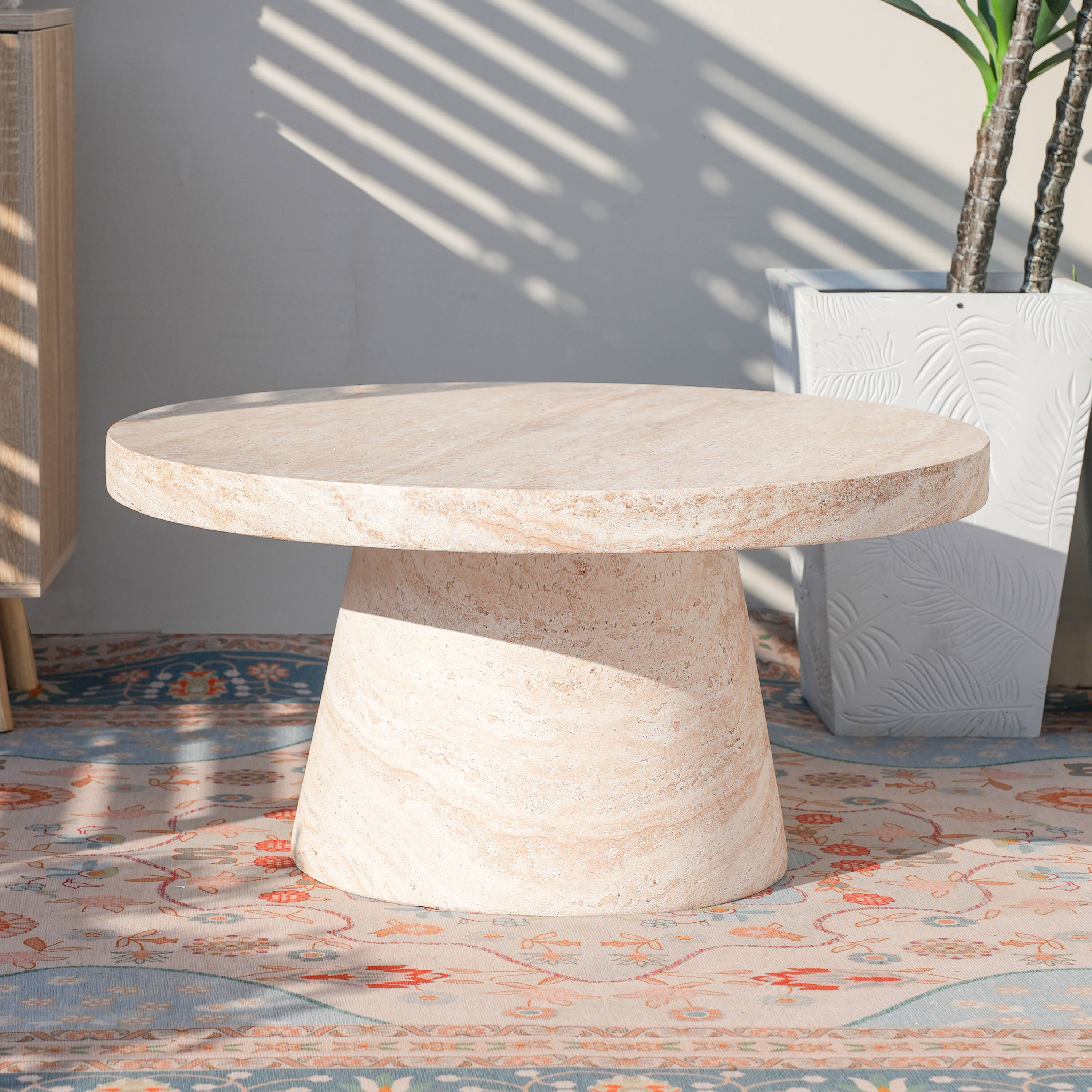 Direct Wicker DWT-24929TA Rosy Round Outdoor Coffee 31.5-in W x 31.5-in L