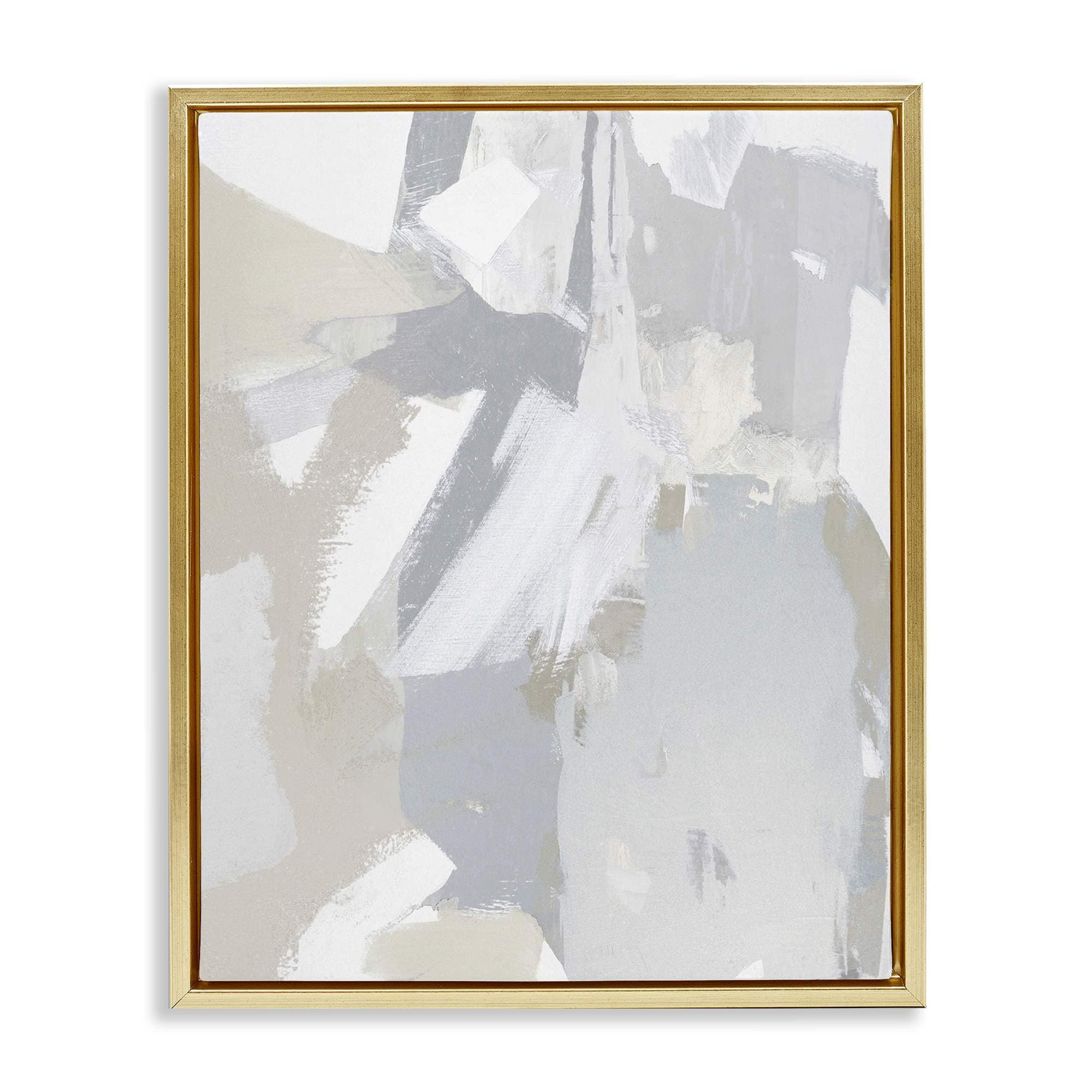 Stupell Industries BS-541-FFG-24X30 Neutral Tones Grey and Beige Gold Framed Floater Canvas Wall Art By Rachel Springer 25 x 31