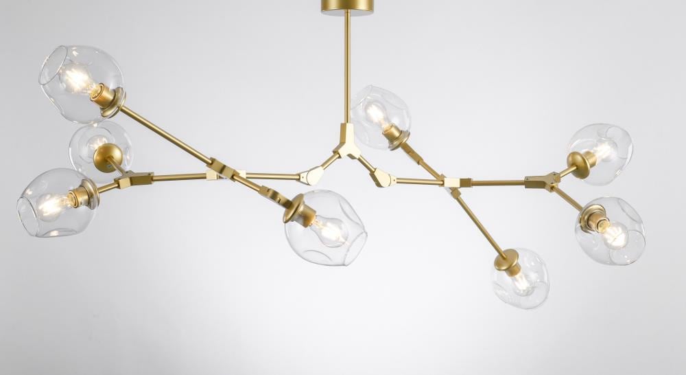 Bella Depot Fancy glass chandelier 8-Light Gold Modern/Contemporary LED ...