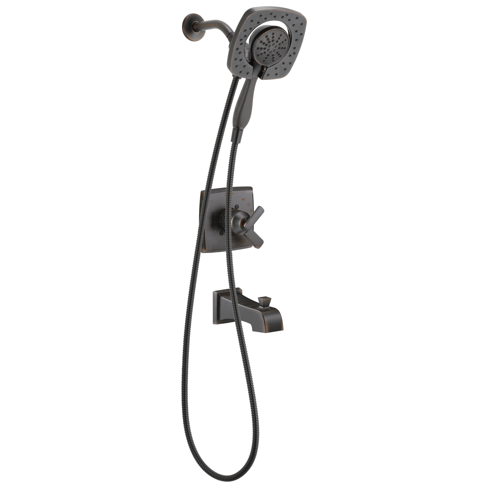 Delta T17464-RB-I Ashlyn Venetian Bronze 2-handle Multi-function 5.5-in Round Bathtub and shower Faucet with Valve