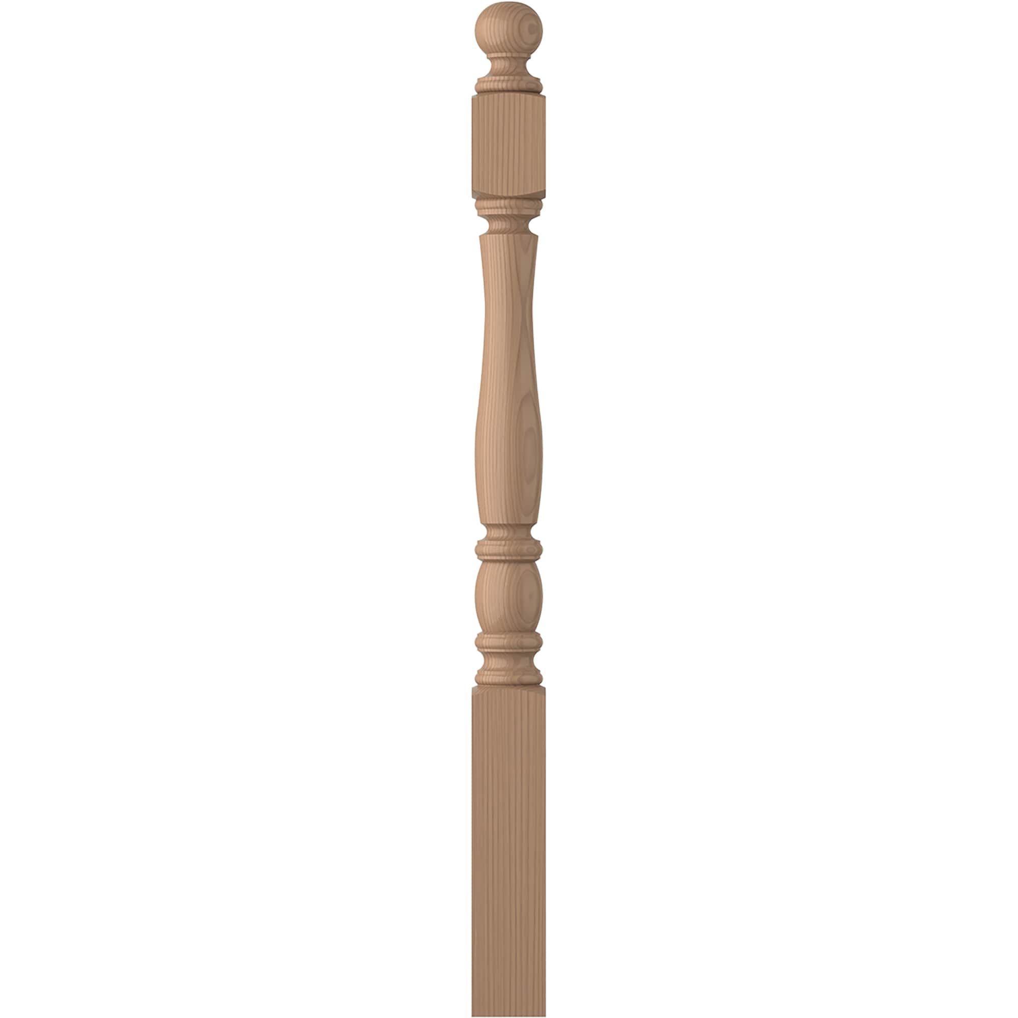 L.J. Smith Stair Systems LJP-3340BT-P Briarcliffe 3.5-in x 47.75-in Unfinished Poplar Starting Stair Newel Post