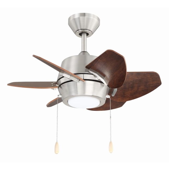 Harbor Breeze Gaskin 24 In Brushed Nickel Led Indoor Ceiling Fan With Light 6 Blade The Fans Department At Com - Can Led Lights Be Used In Ceiling Fans