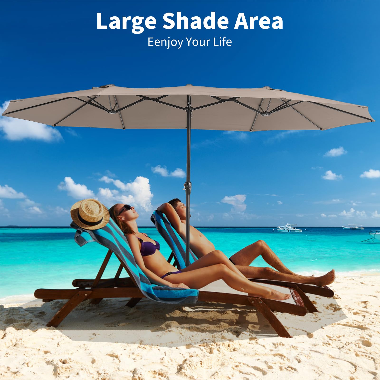 large rectangular patio umbrellas ZLACUIU 10x13FT Cantilever Outdoor Umbrellas, Double Top Rectangle Umbrella, Heavy Duty 360 Rotation Offset Outdoor Sun Shade Umbrella for Garden Deck Pool Backyard Patio, Beige : Patio, Lawn The easy Rectangle Patio Umbrellas & Stands