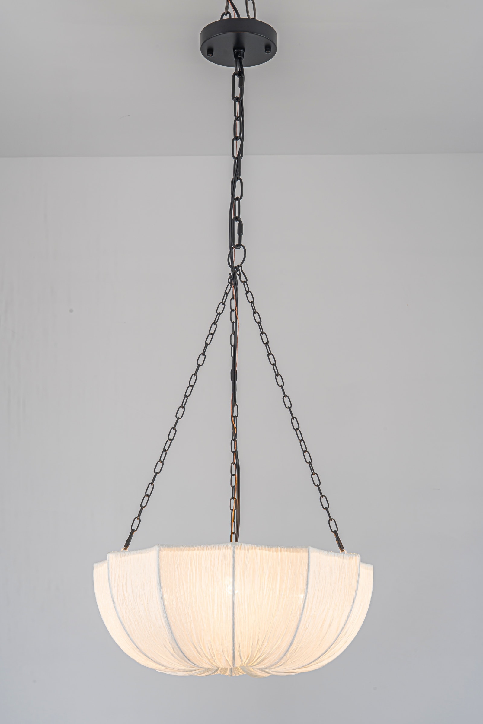 EDISLIVE 4 -Light Black Modern/contemporary Fabric Bowl Medium Hanging Pendant Light