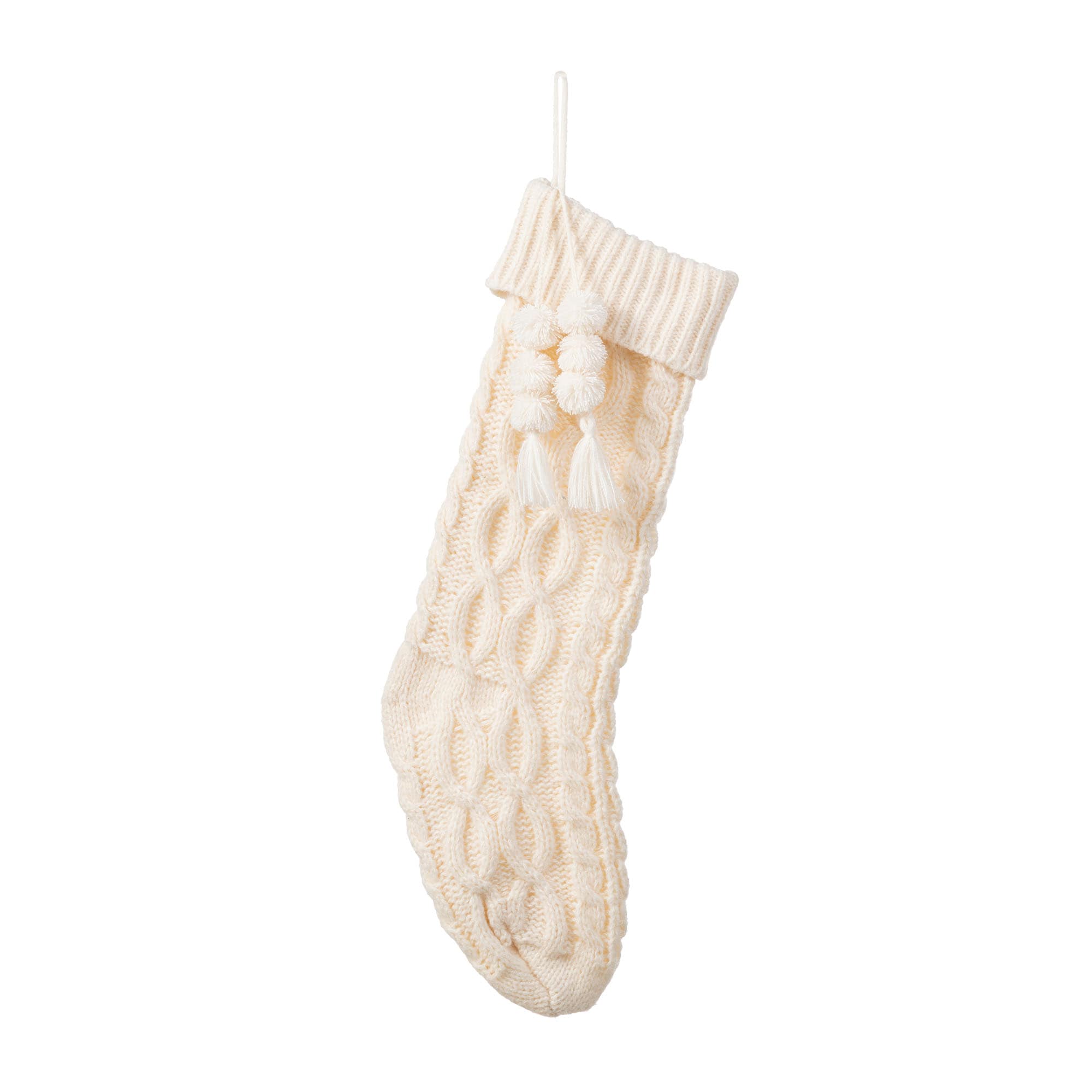 Glitzhome 22-in White Christmas Stocking