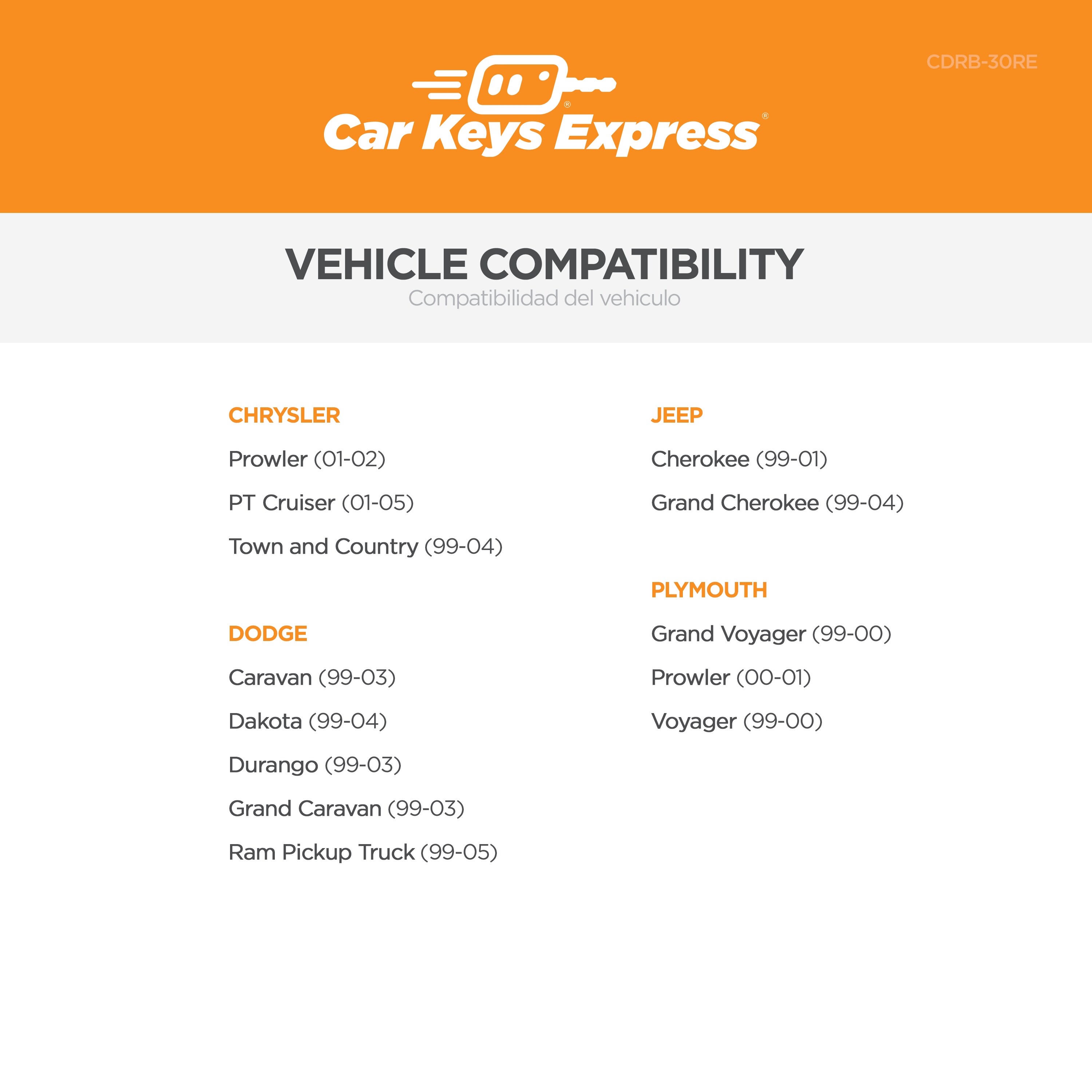 Car Keys Express CDRB-30RE Key-Accessories - View #2