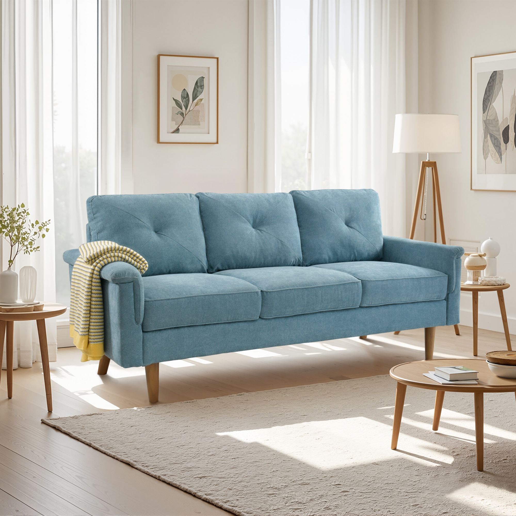 ALTRIGUS 6L-NOP400-AL 71.65-in Modern Blue 3 -seater Sofa
