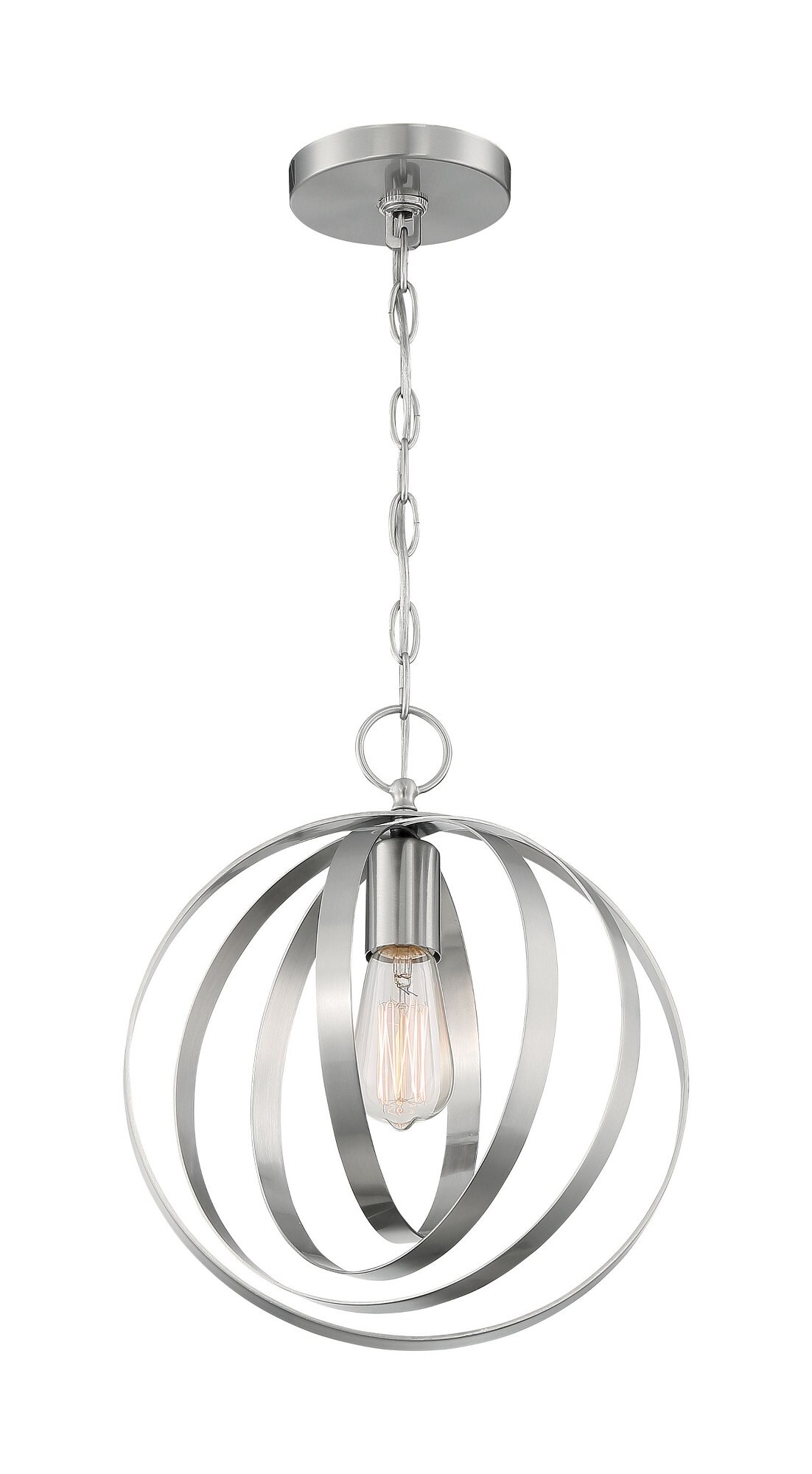 Nuvo Lighting Pendleton 1 - Light Brushed Nickel / Silver Glam Pendant Light