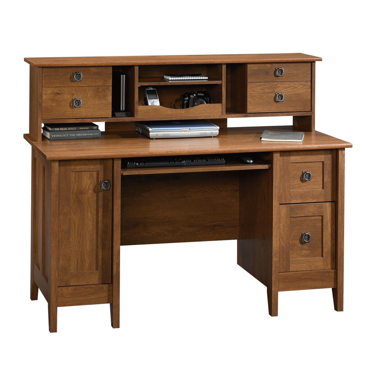 Sauder 409688 August Hill 53-in Brown Country Computer