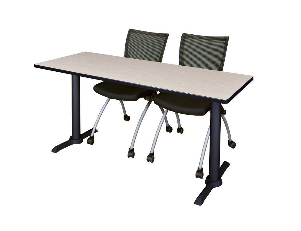 Regency MTRCT6024PL09BK Training Off-white 4-Person Training Table (60-in W x 29-in H)