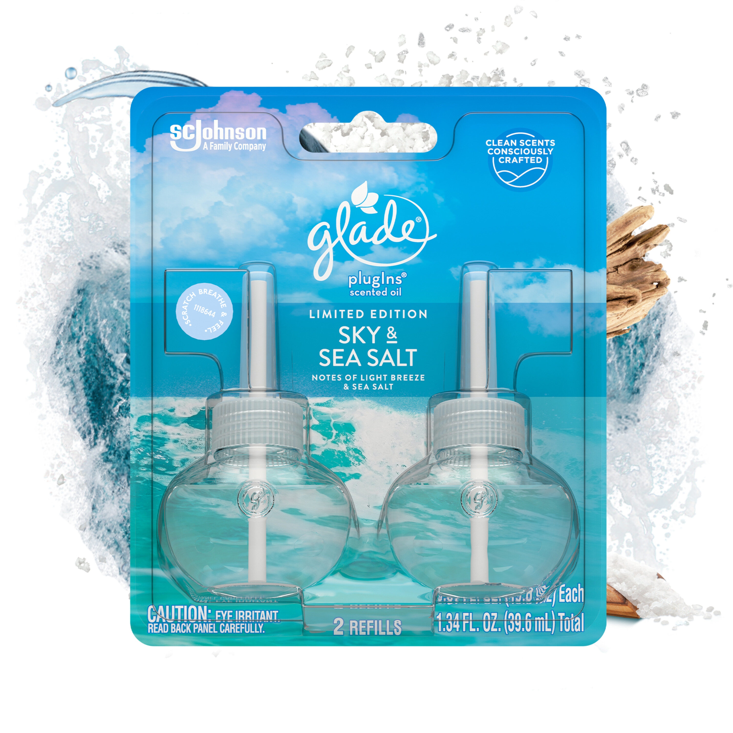Glade 1.34-fl oz Sky and Sea Salt Refill Air Freshener (2-Pack) in the Air  Fresheners department at