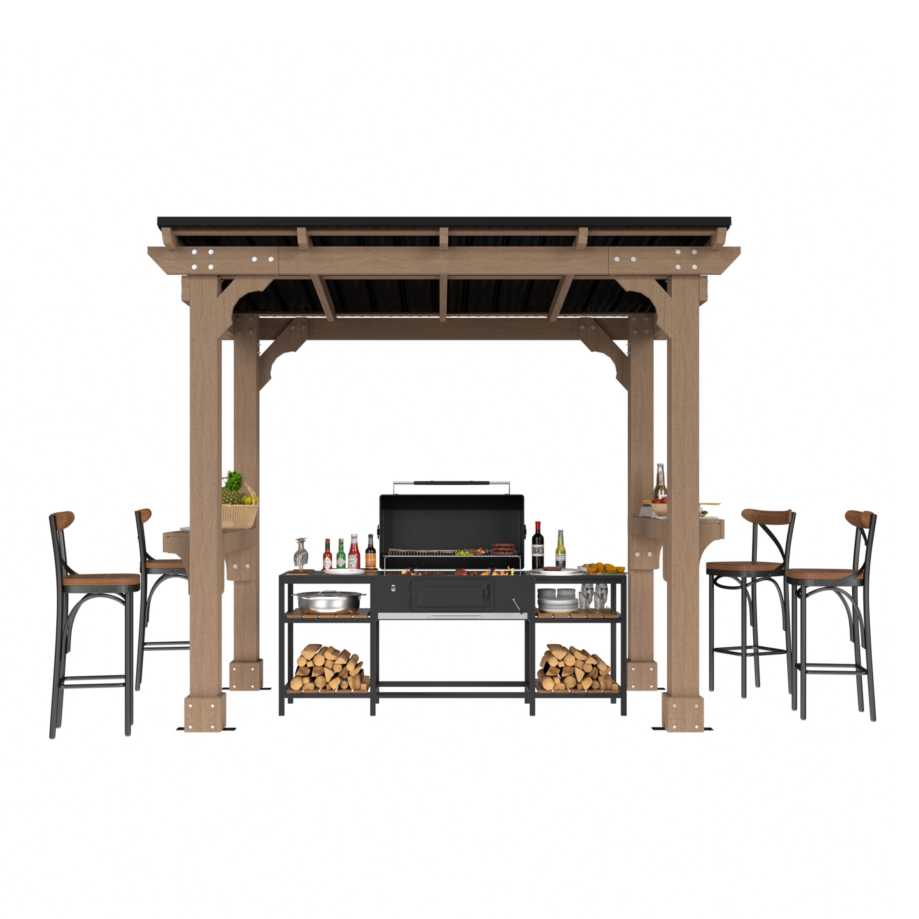 VEIKOUS PG0201-58-G Wood-Resin-Gazebos - View #12