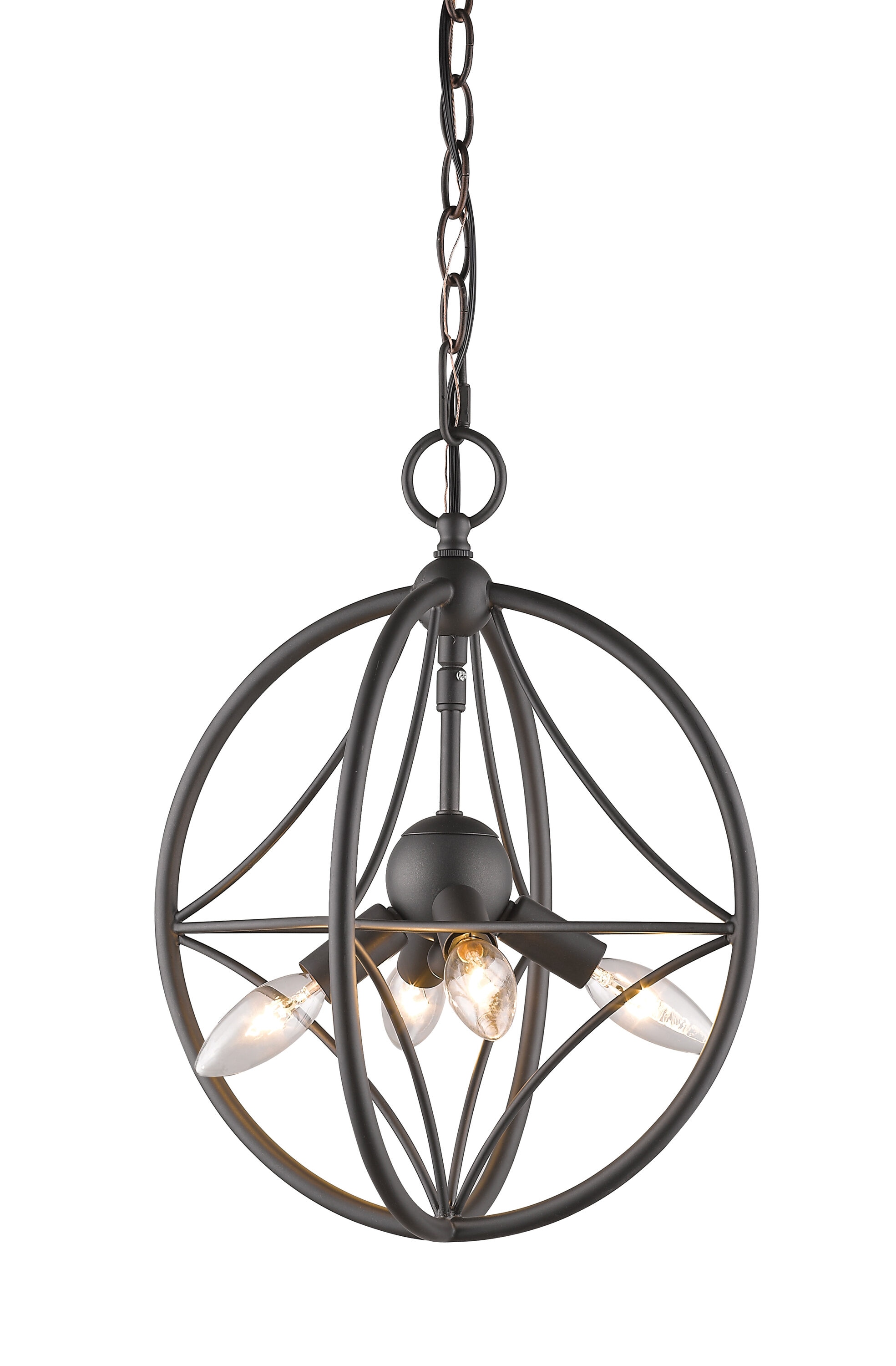 Z-Lite 452-12BRZ Cortez 4 -Light Bronze Modern/contemporary Globe Medium Hanging Pendant light