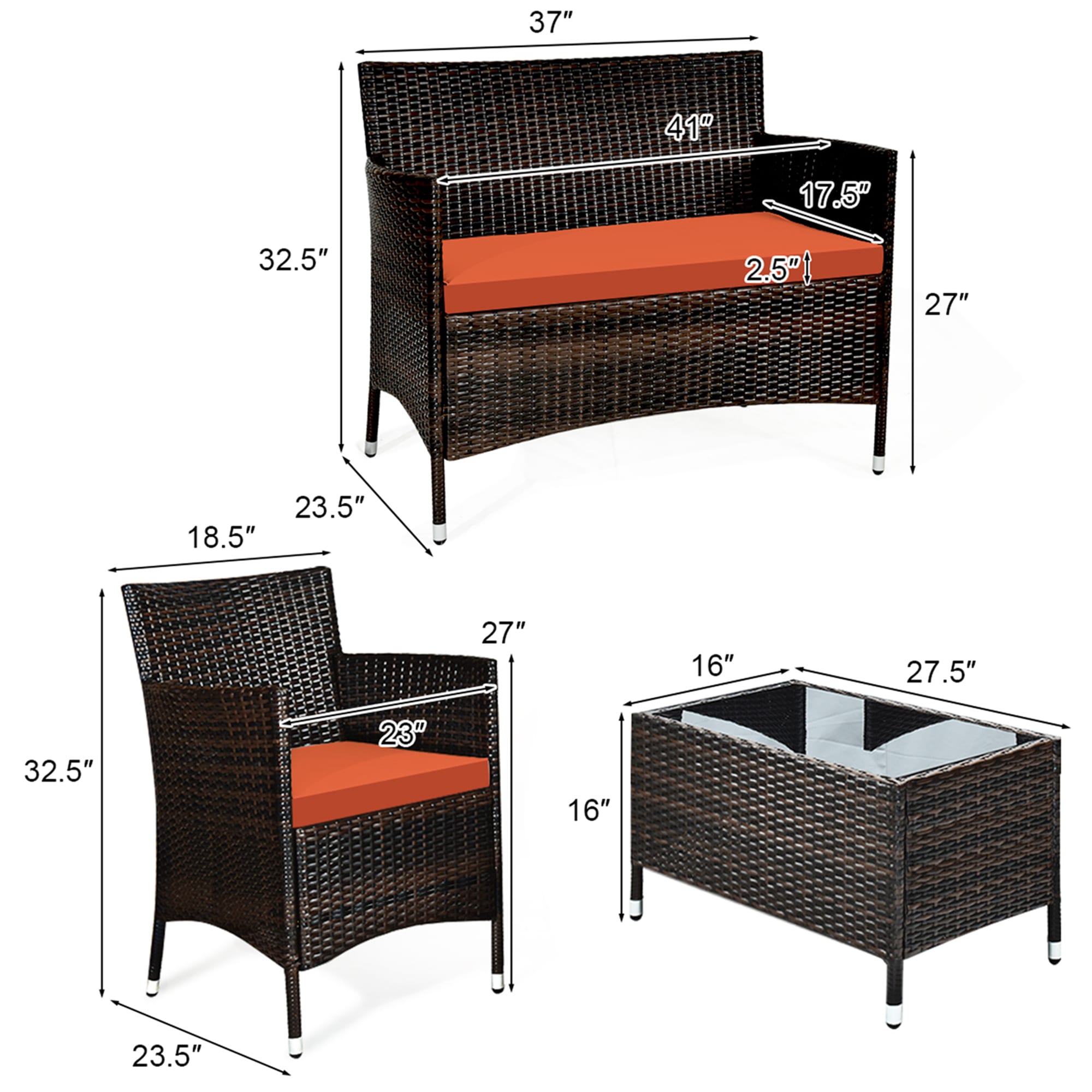 Costway LWS00027 Patio-Conversation-Sets - View #2