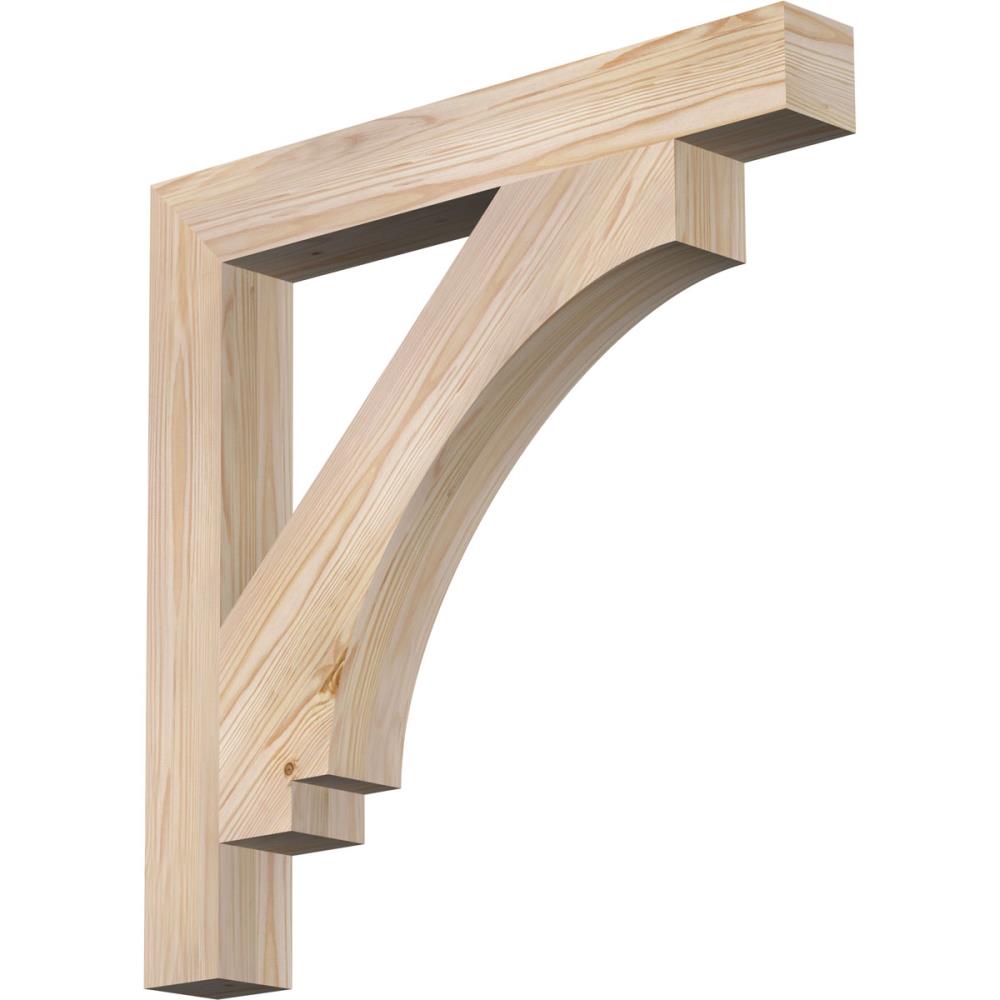 Ekena Millwork BKT04X28X28IMP05SDF Imperial Block Smooth 3-1/2-in x 28-in x 28-in Douglas fir Brown Wood Standard bracket
