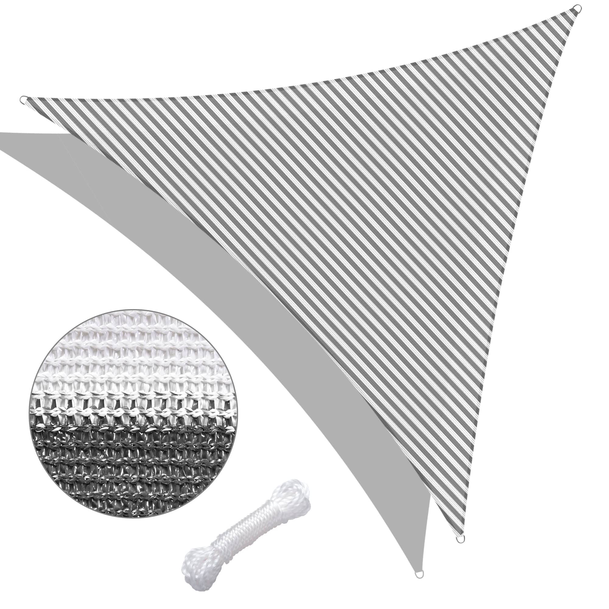 Yescom 07SSS014-25-S09-LO 25 Ft UV Block Triangle Sun Shade Sail Canopy Outdoor Patio Pool
