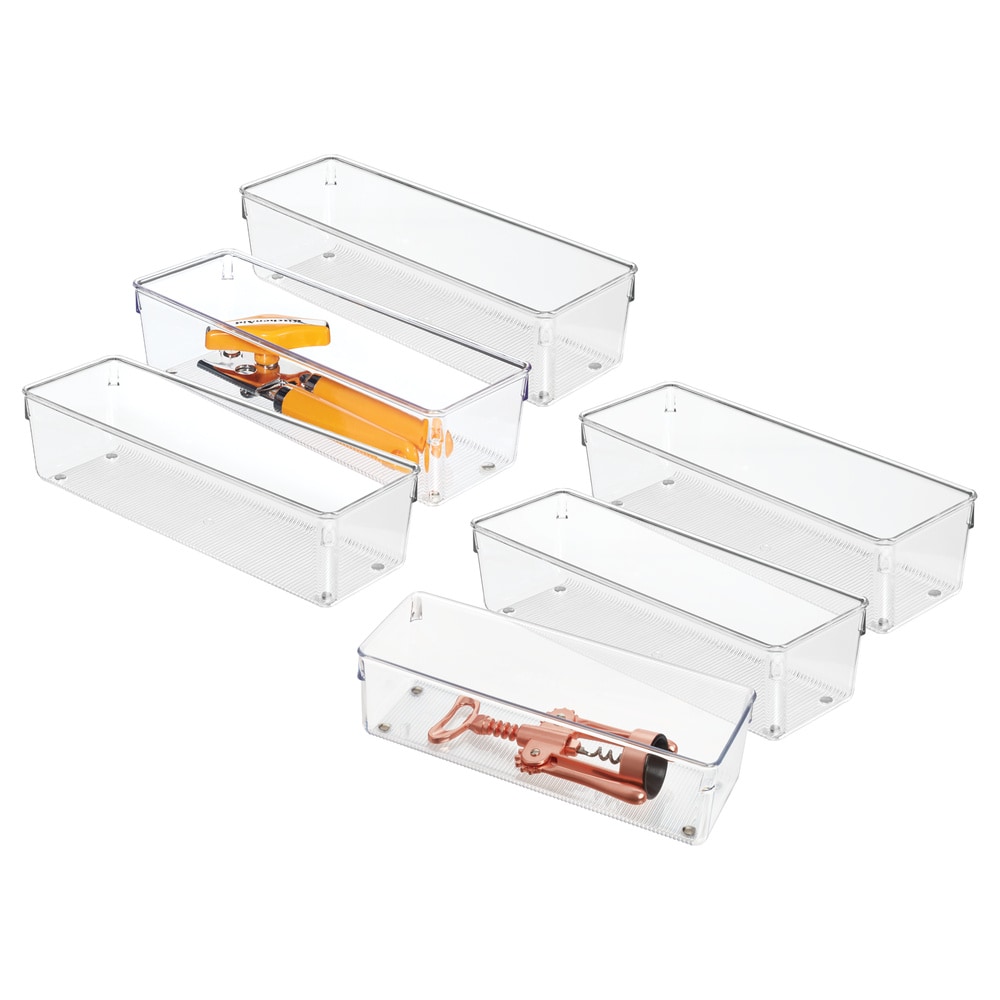 iDesign 29332M6 Drawer Organizer Bins - Set of 6 - Clear