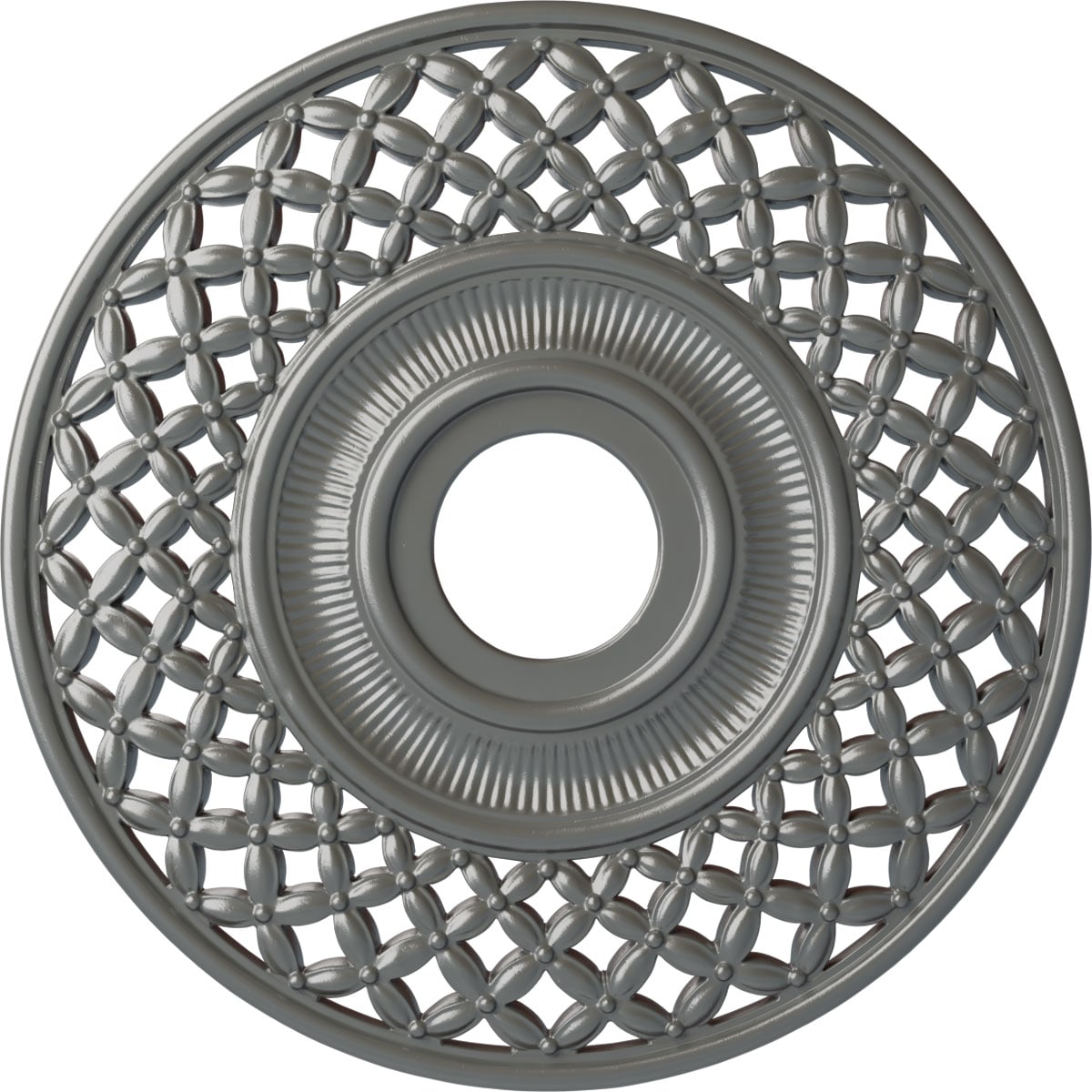 Ekena Millwork CM22RBSLS Robin 22.25-in W x 22.25-in L Painted Silver Polyurethane Whole Ceiling Medallion