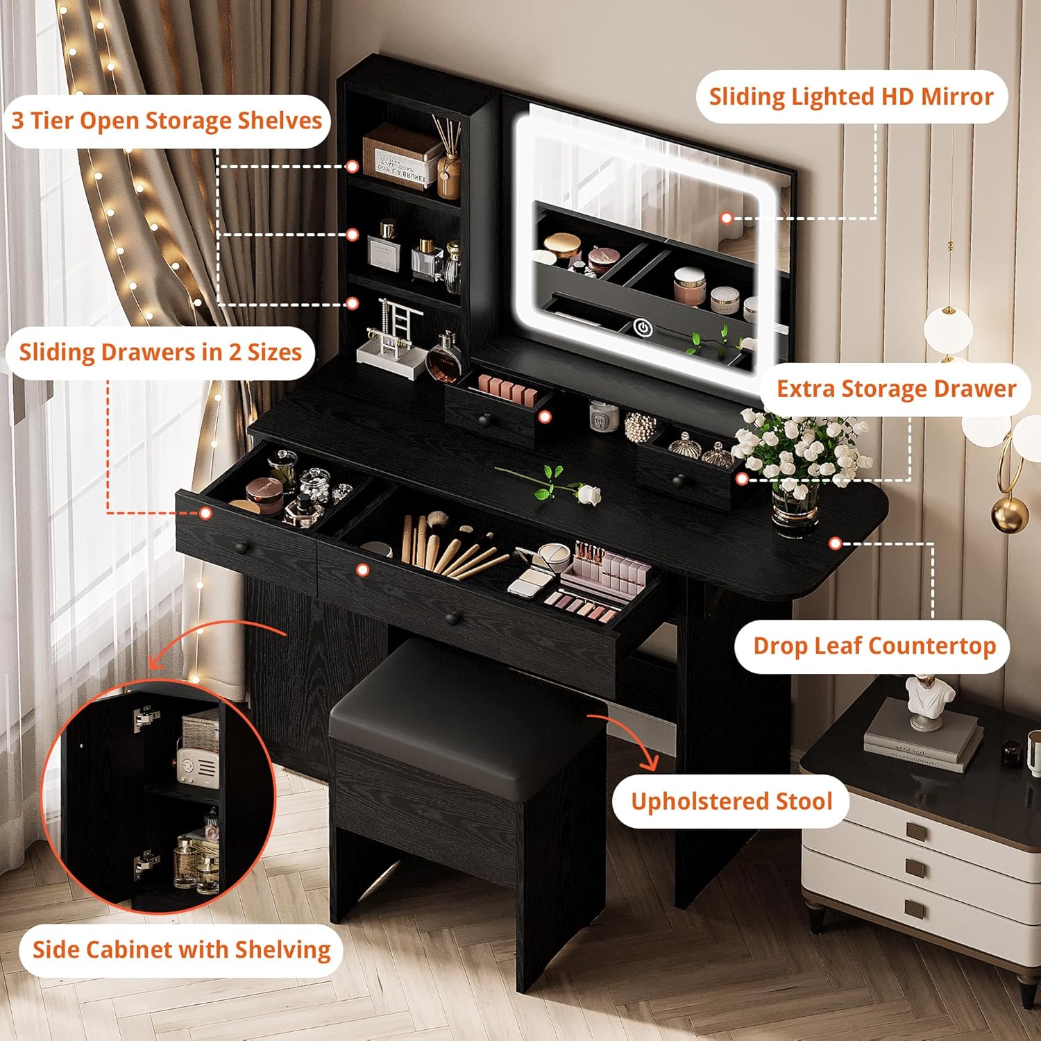 Likimio 7P9UTNQGID5CUXLW Bedroom-Vanities - View #3