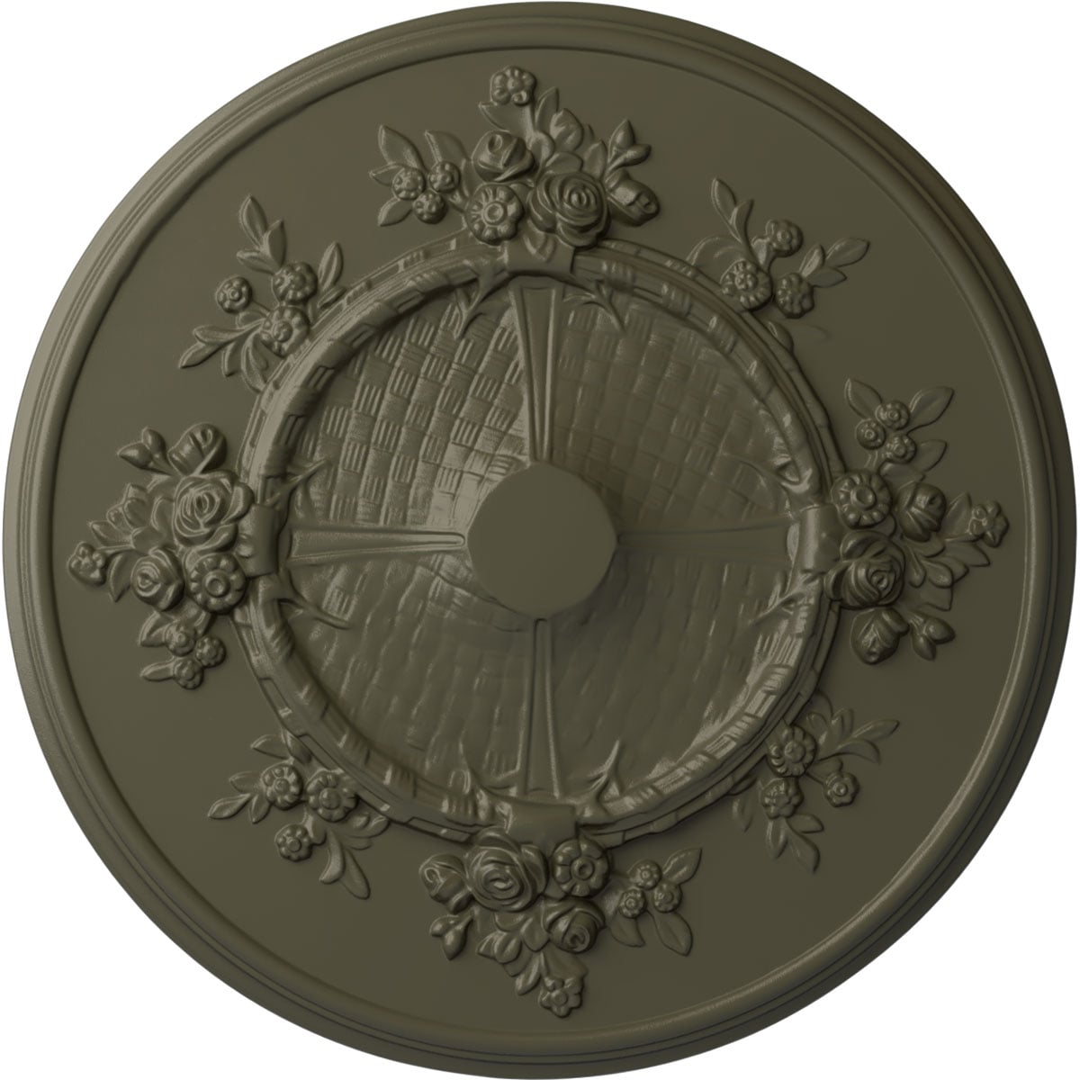 Ekena Millwork CM27FLWHF Flower 27-in W x 27-in L Painted Witch Hazel Polyurethane Whole Ceiling Medallion