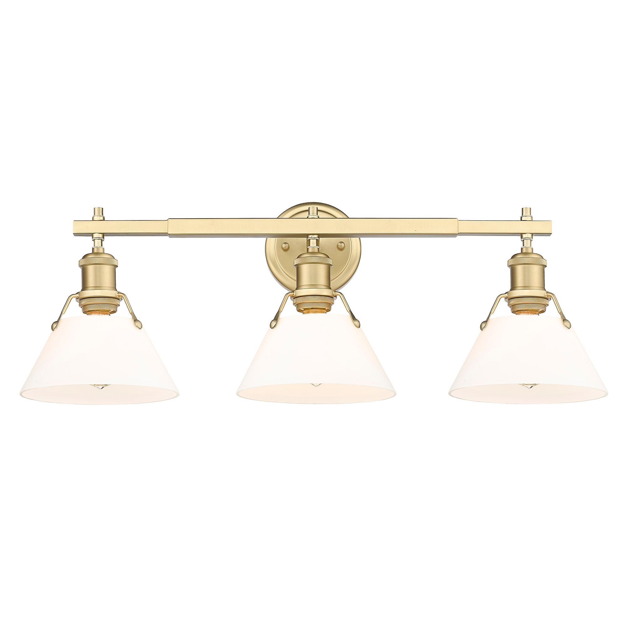 Golden Lighting 3306-BA3 BCB-OP Orwell 27.25-in 3 -Light Brushed Bronze Industrial Vanity light