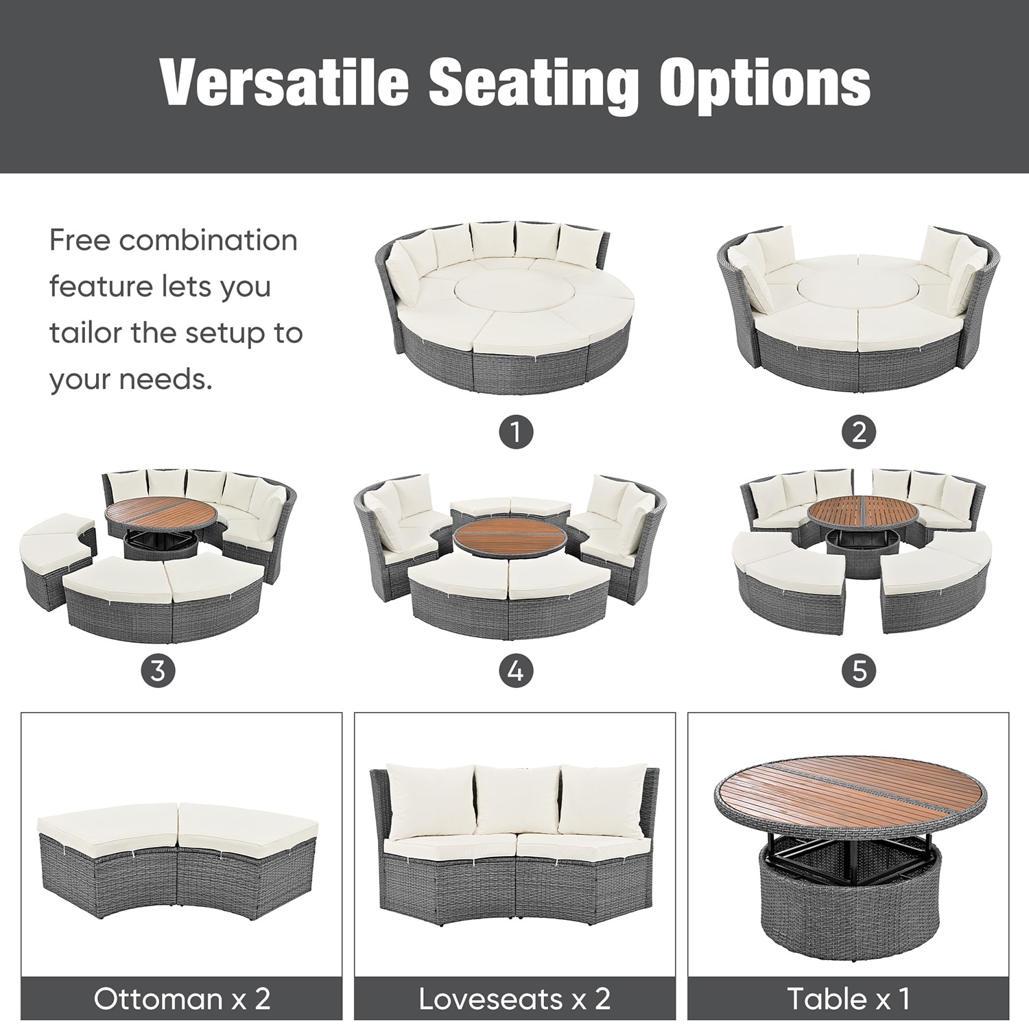 SINOFURN SYA010169BG Patio-Sofas-Daybeds - View #5