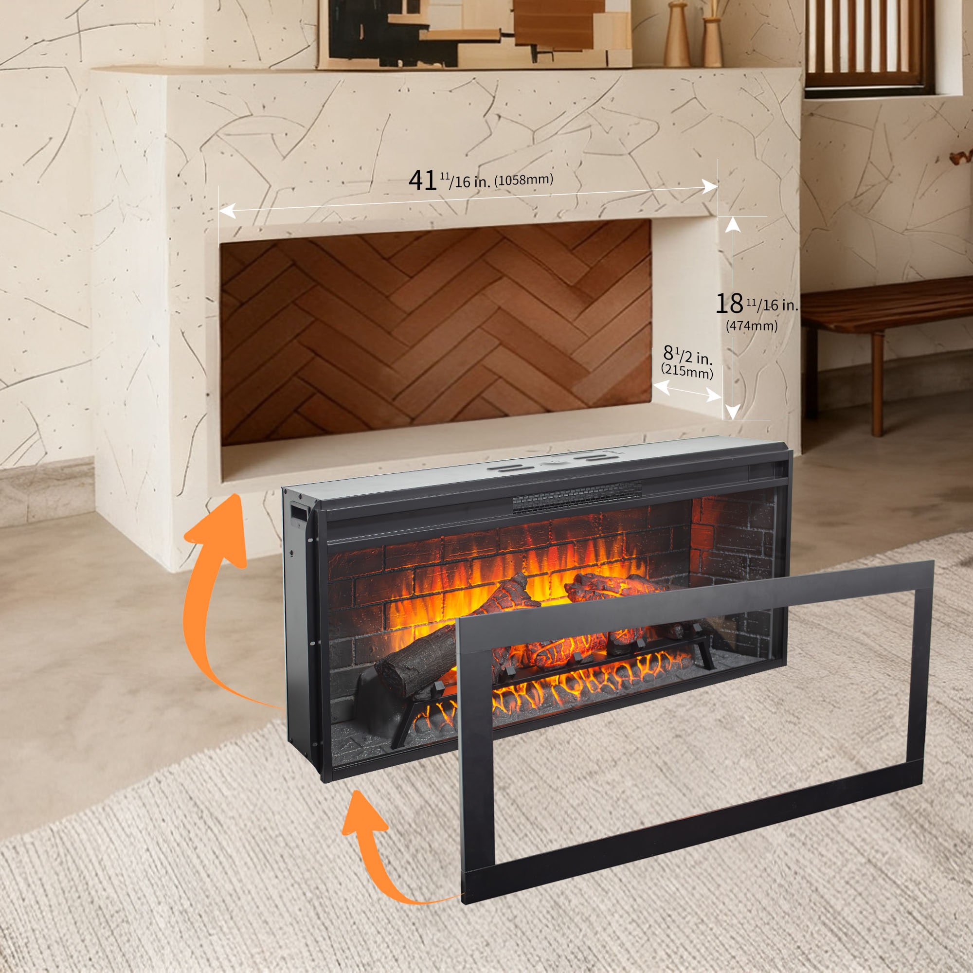 SINOFURN SYC070099GY Electric-Fireplace-Fireboxes - View #13
