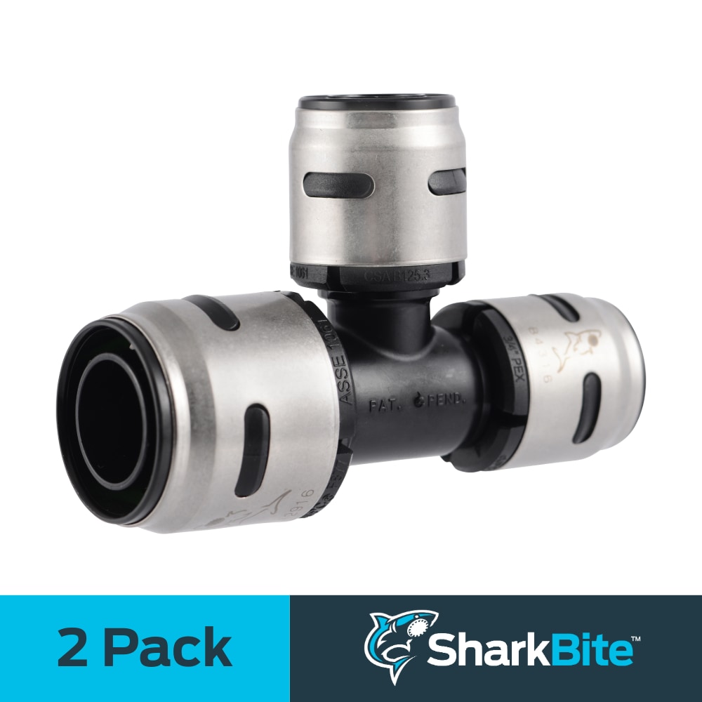 SharkBite K414WP2 EvoPEX 1-in x 3/4-in x 3/4-in Push-to-Connect Reducing Tee (2-Pack)