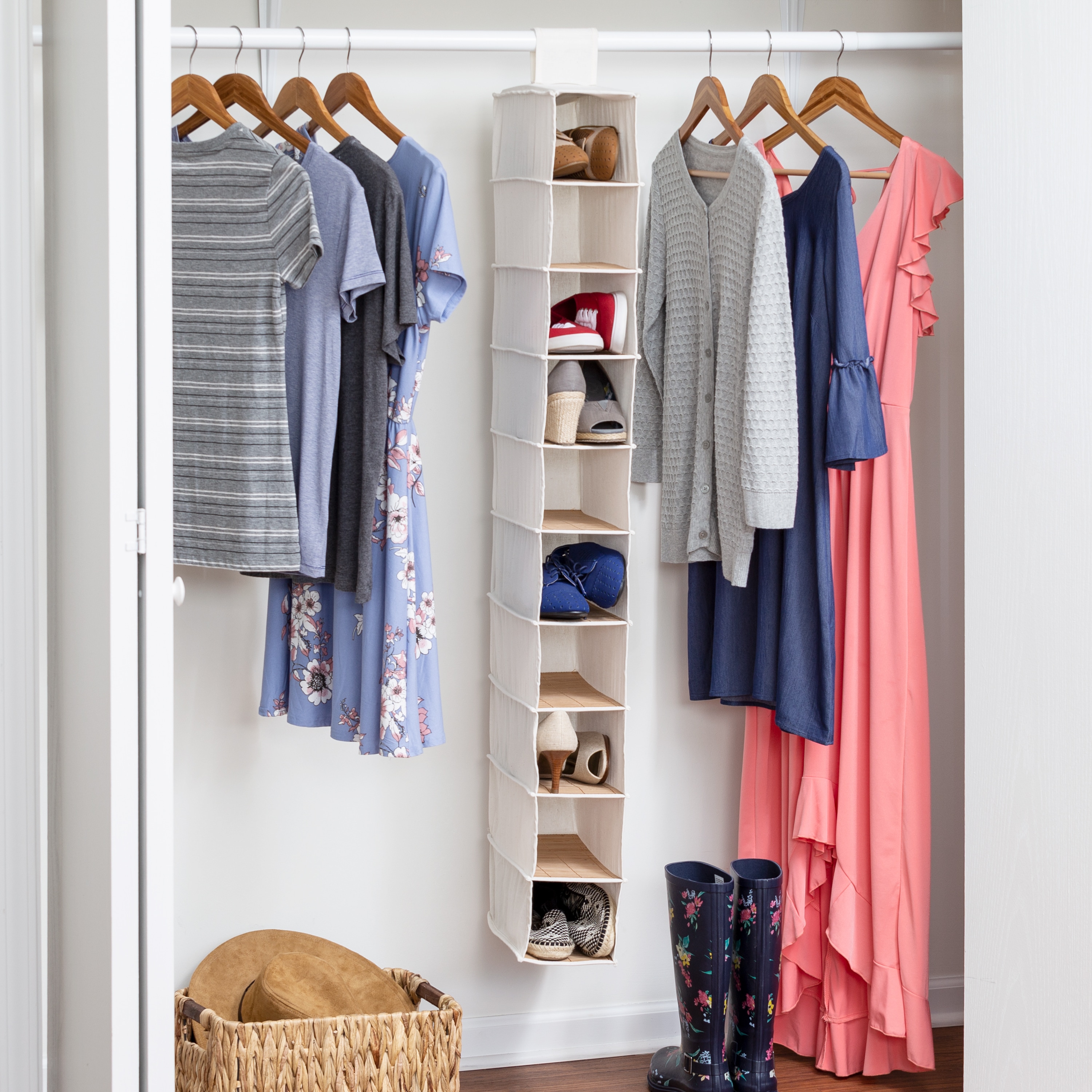 Mind Reader Blue Hanging Closet Organizer (9.25-in x 36.81-in x 6.69-in) in  the Clothing Storage Accessories department at