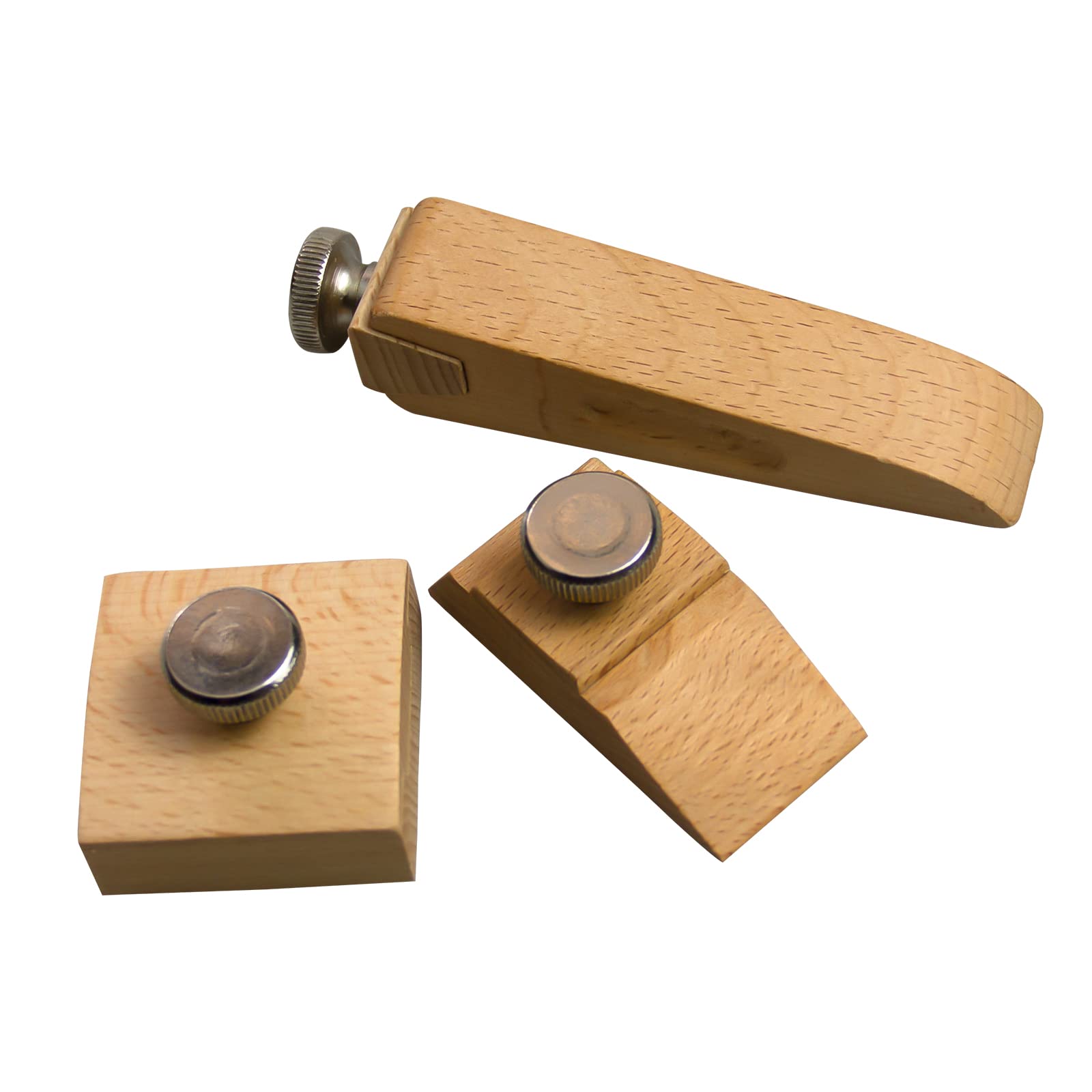 Oyezvary  Wooden Sandpaper Block Set 3 Pieces Square Bevel Wedge Hand Sanding Blocks for Leather Edge Grinding and Polishing DIY Leather Craft