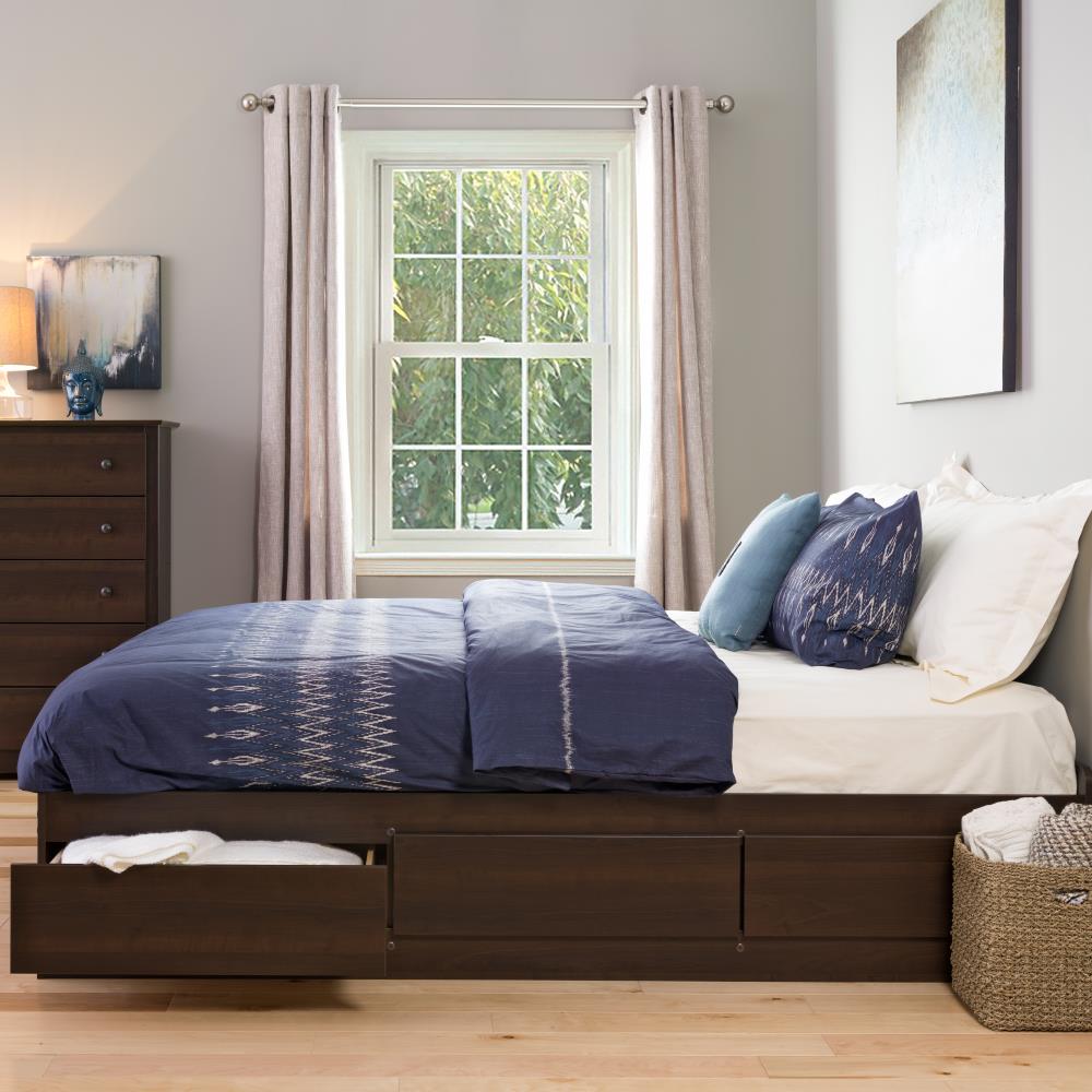 Prepac Mate's Espresso King Composite Platform Bed With Storage In The ...