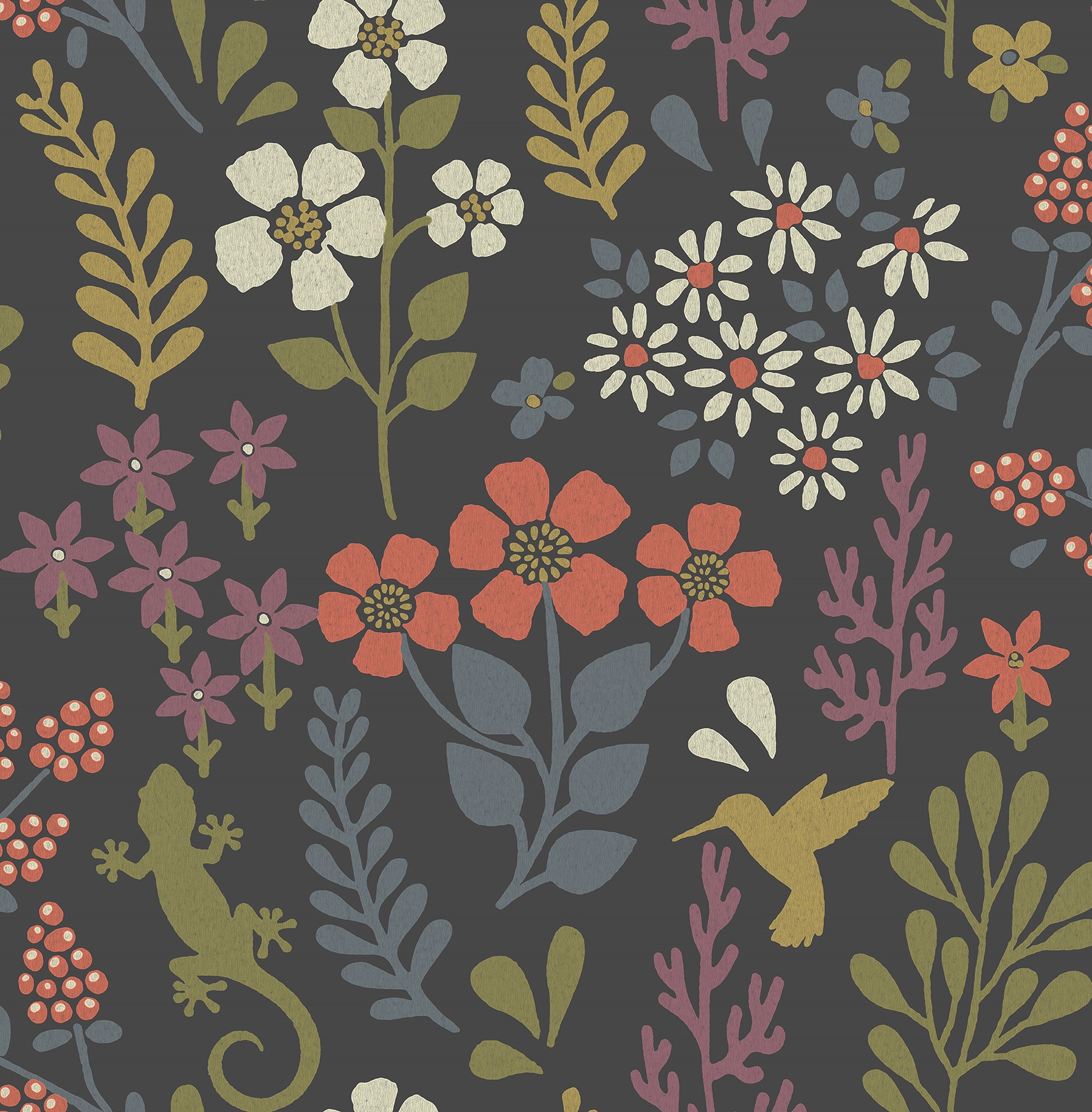 Advantage 2980-26170 Splash 56.4-Sq. Feet Black Non-woven Animals Unpasted Wallpaper