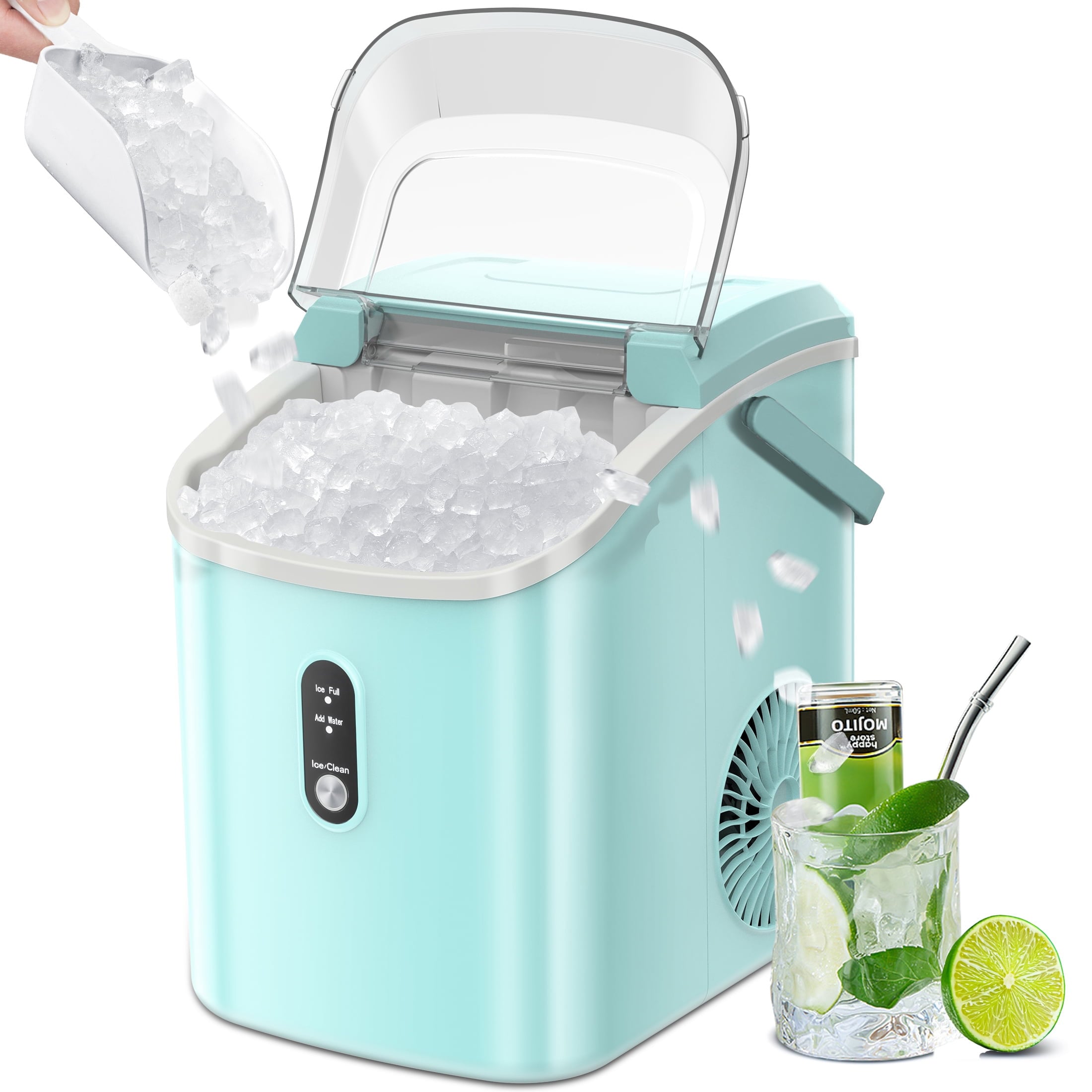 COWSAR 34-lb Ice Per day Countertop or Portable Nugget/Pebble Ice Maker ...