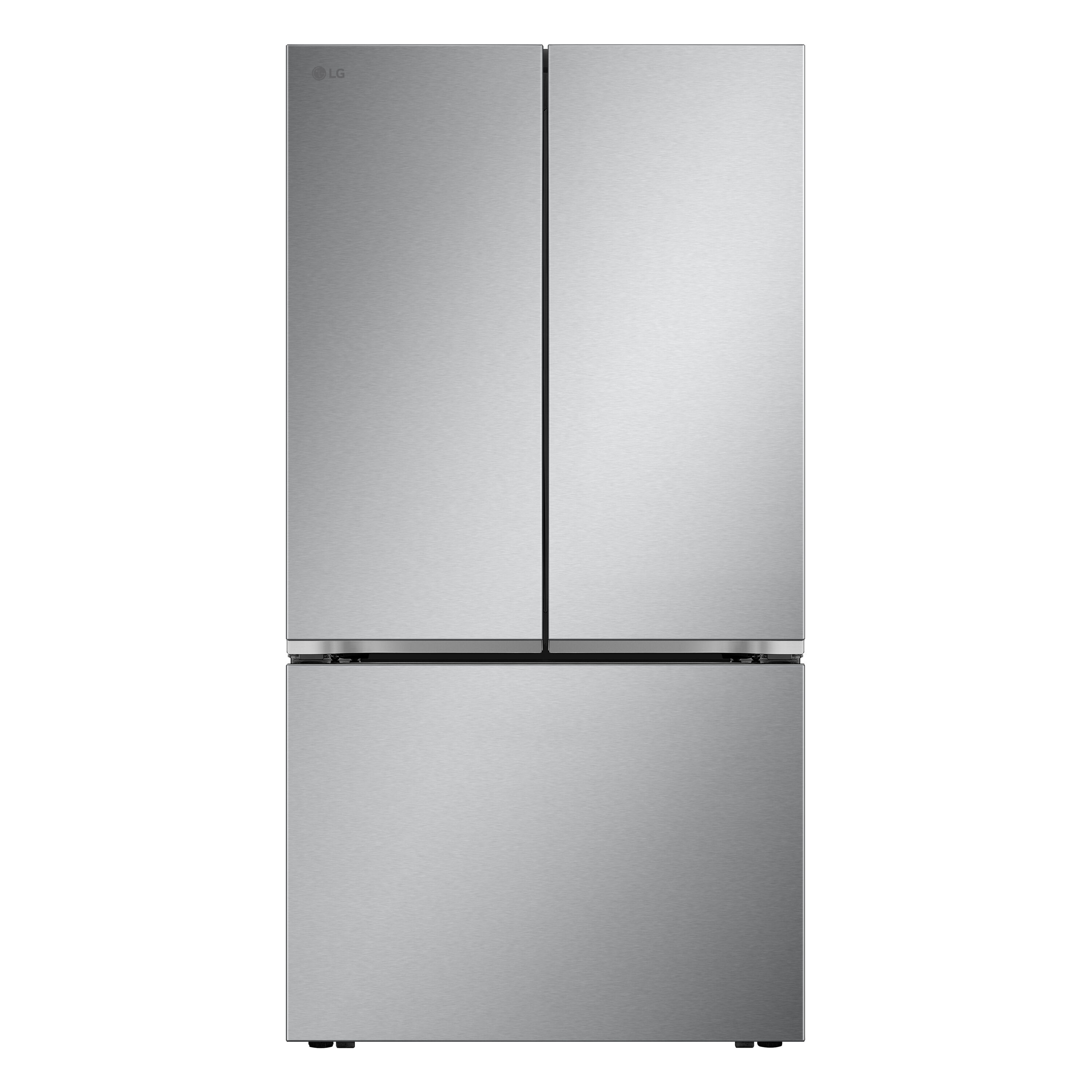 LG LRFLC2716S Counter-Depth 26.5-cu ft 3 -Door Smart Compatible French Door Refrigerator with Ice Maker with Water Dispenser ( PrintProof Stainless Steel ) ENERGY STAR Certified
