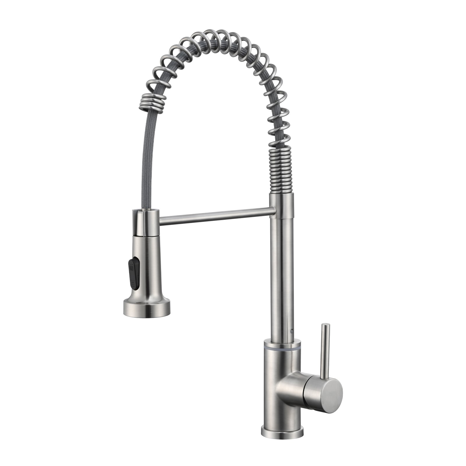 Flynama XY-H-2255B Brushed Nickel Single Handle Deck-mount Pull-down Kitchen Faucet with Sprayer