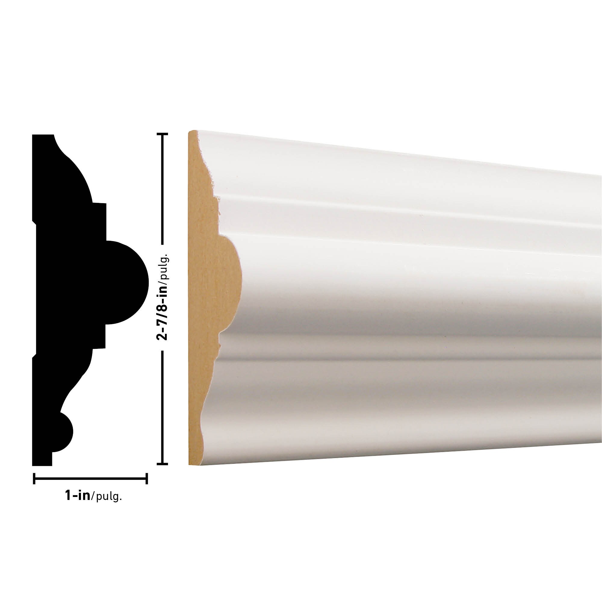 RELIABILT 2-7/8-in x 8-ft Primed MDF L 300 Chair Rail Moulding in the ...