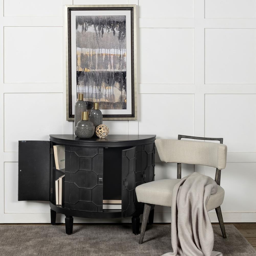 Mercana Romers II Hexagon Chests Pattern in at Wood Black the Half Intricately with Accent Embossed Circle department Cabinet