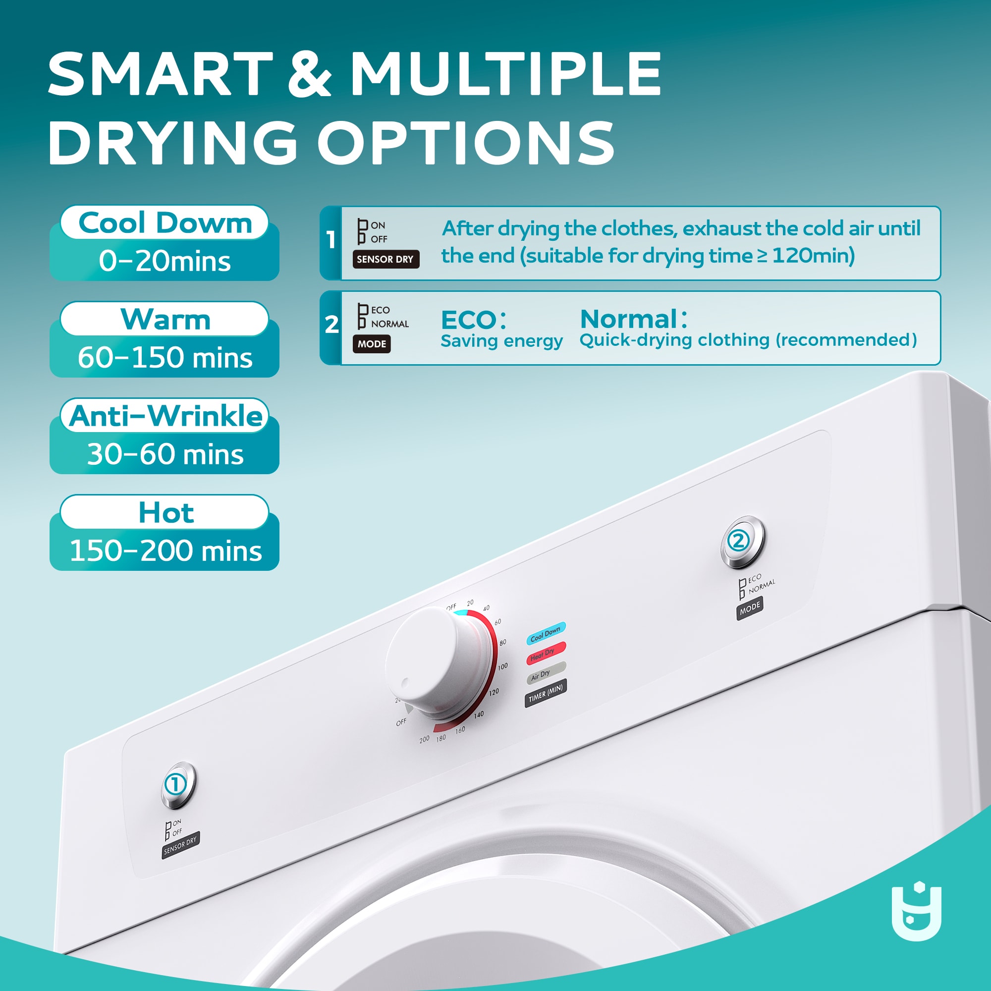 Euhomy CD007-350WH-E-LS-SC Elec-Dry - View #2