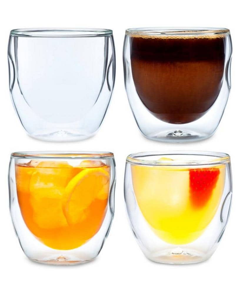 Ozeri Clear Curva Artisan Series Double Wall Beverage Glasses